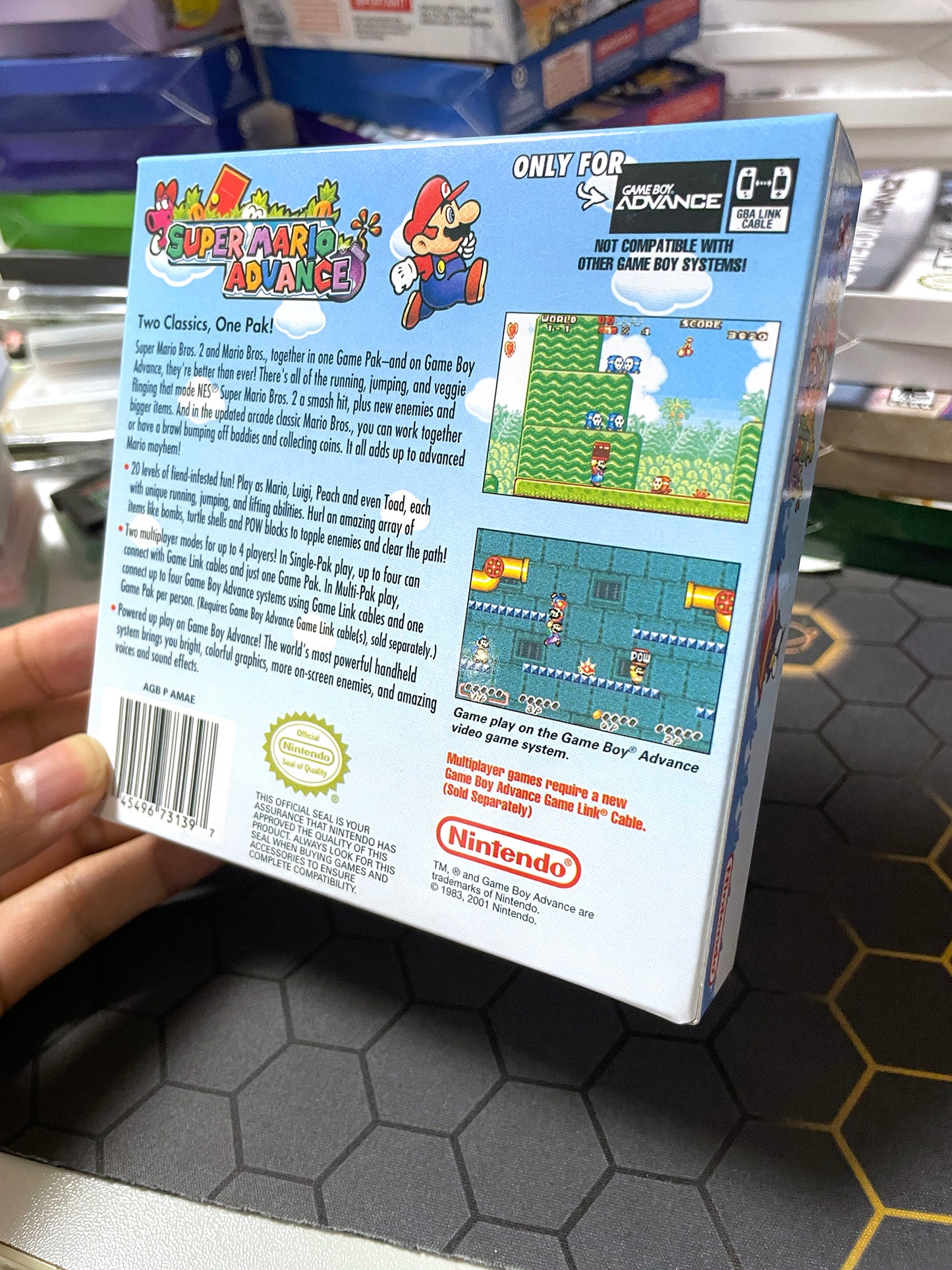 super mario acvance 1 cartridge with tray box for gba game boy advance