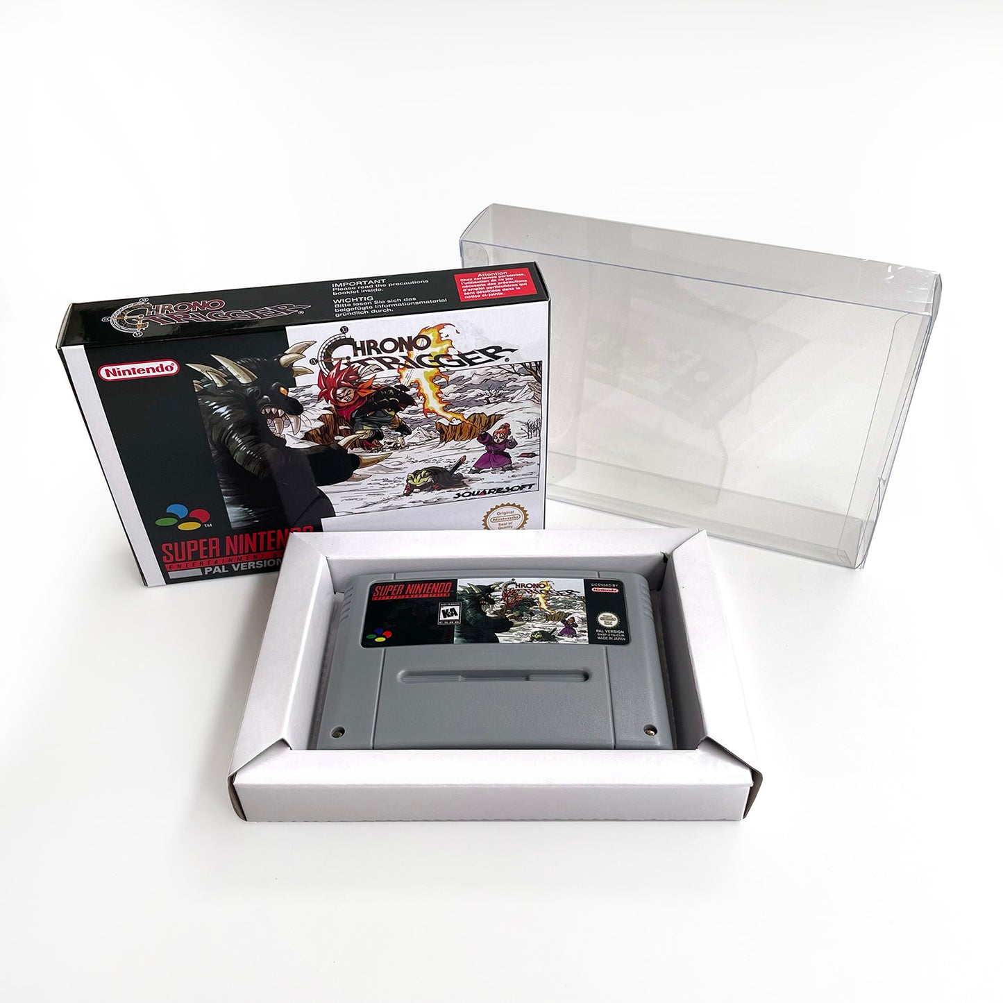 chrono trigger EUR cartridge with tray box manual for SNES super nintendo entertainment system