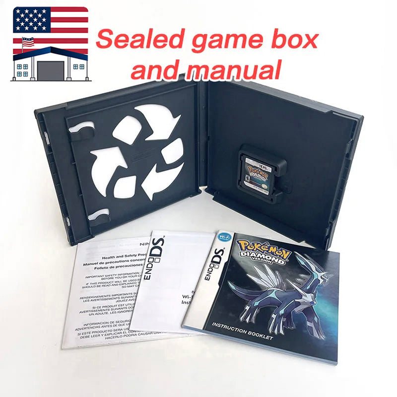 (Shipped from the United States) USA Version English pokemon Pearl Platinum SoulSilver HeartGold Diamond Box with Manual Game Cartride for ds