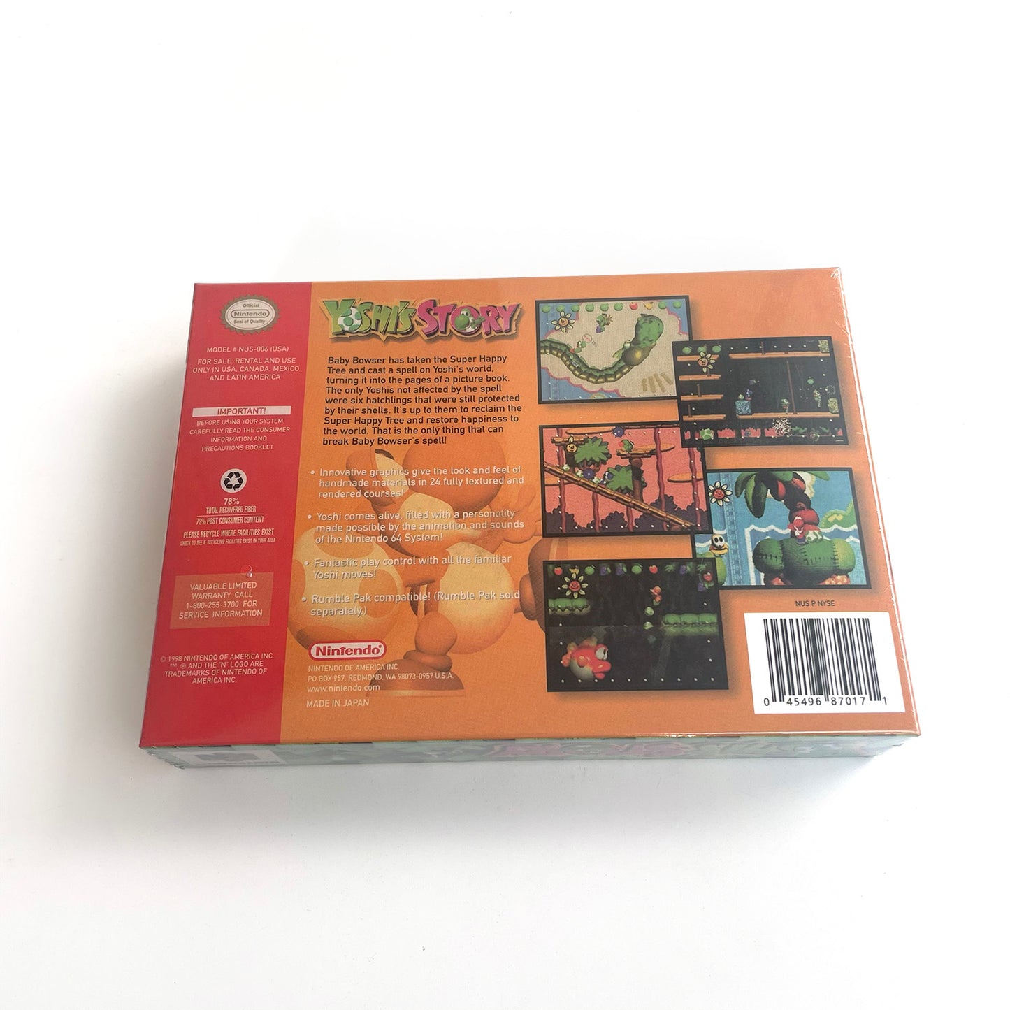 Yoshi's Story game cartridge with tray box for N64 Nintendo 64