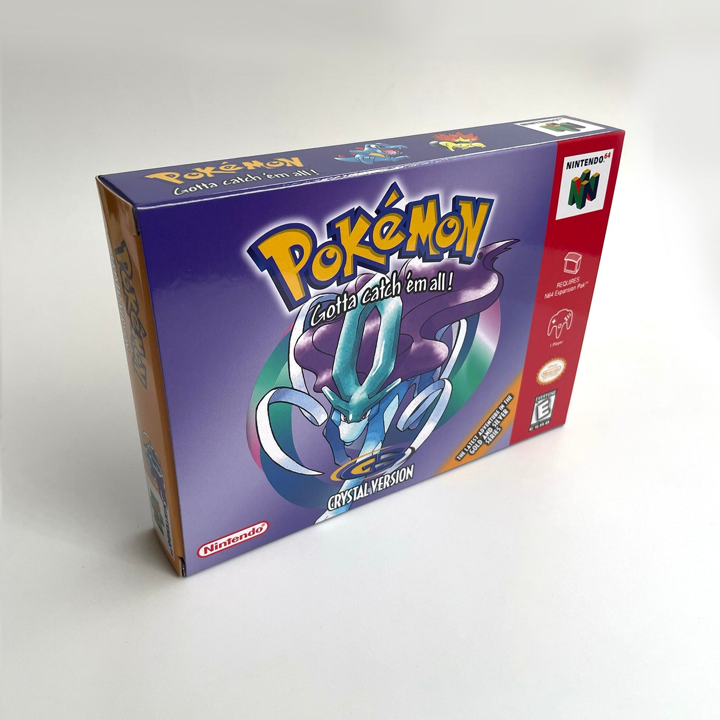 pokemon crystal version game cartridge with tray box for N64 Nintendo 64
