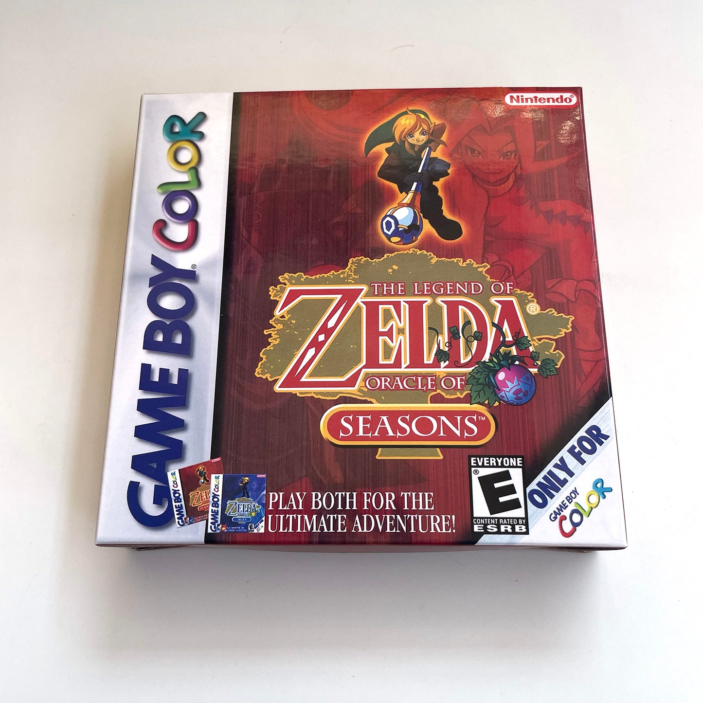 The Legend of Zelda: Oracle of Seasons cartridge with tray box for gbc game boy color
