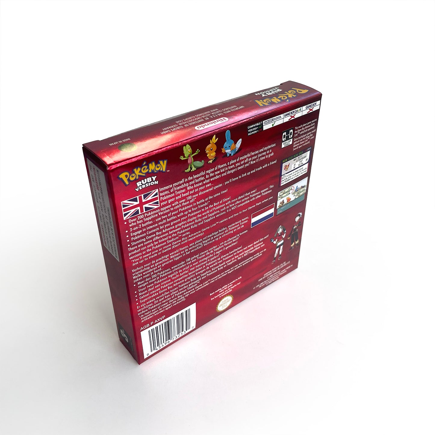 EUR English IC save rtc flash cart Real Time Clock pokemon ruby version box with tray Nintendo game cartridge for gba