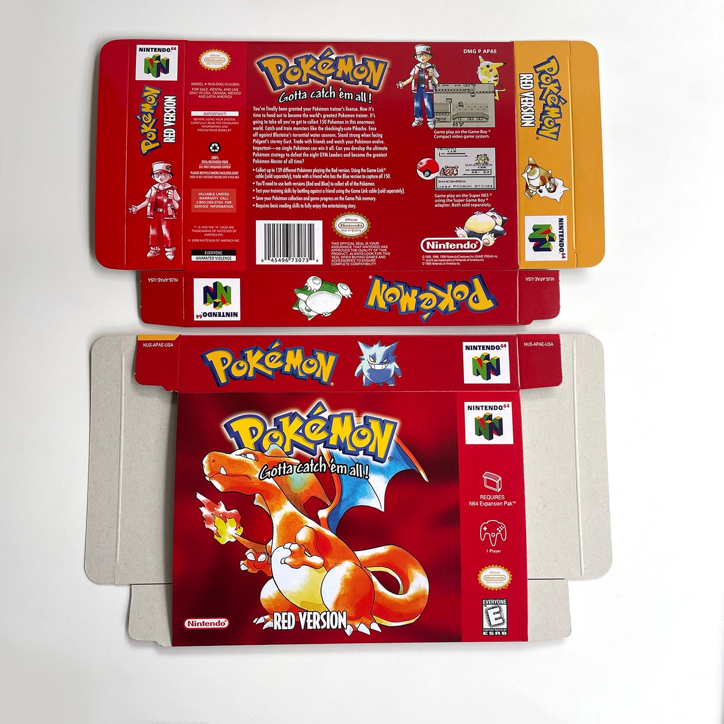 pokemon red version game cartridge with tray box for N64 Nintendo 64