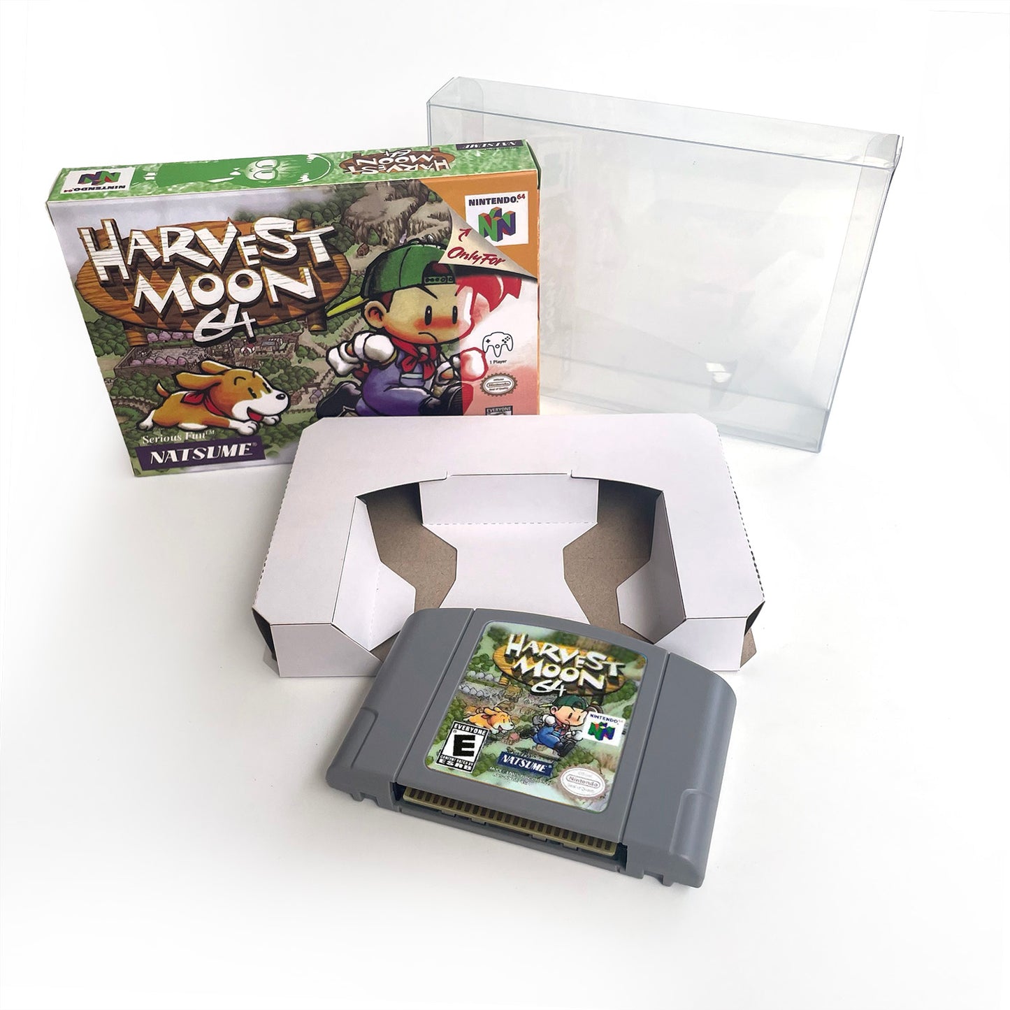 harvest moon 64 game cartridge with tray box for N64 Nintendo 64