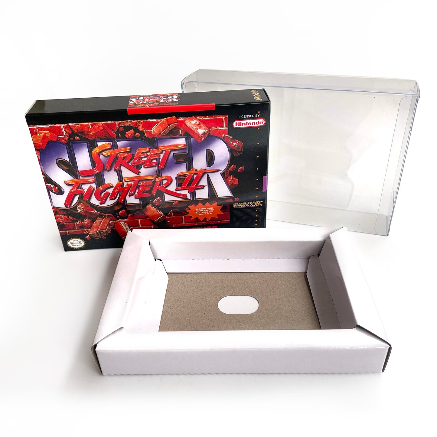 Super Street Fighter II The New Challengers cartridge with tray box manual for SNES super nintendo entertainment system