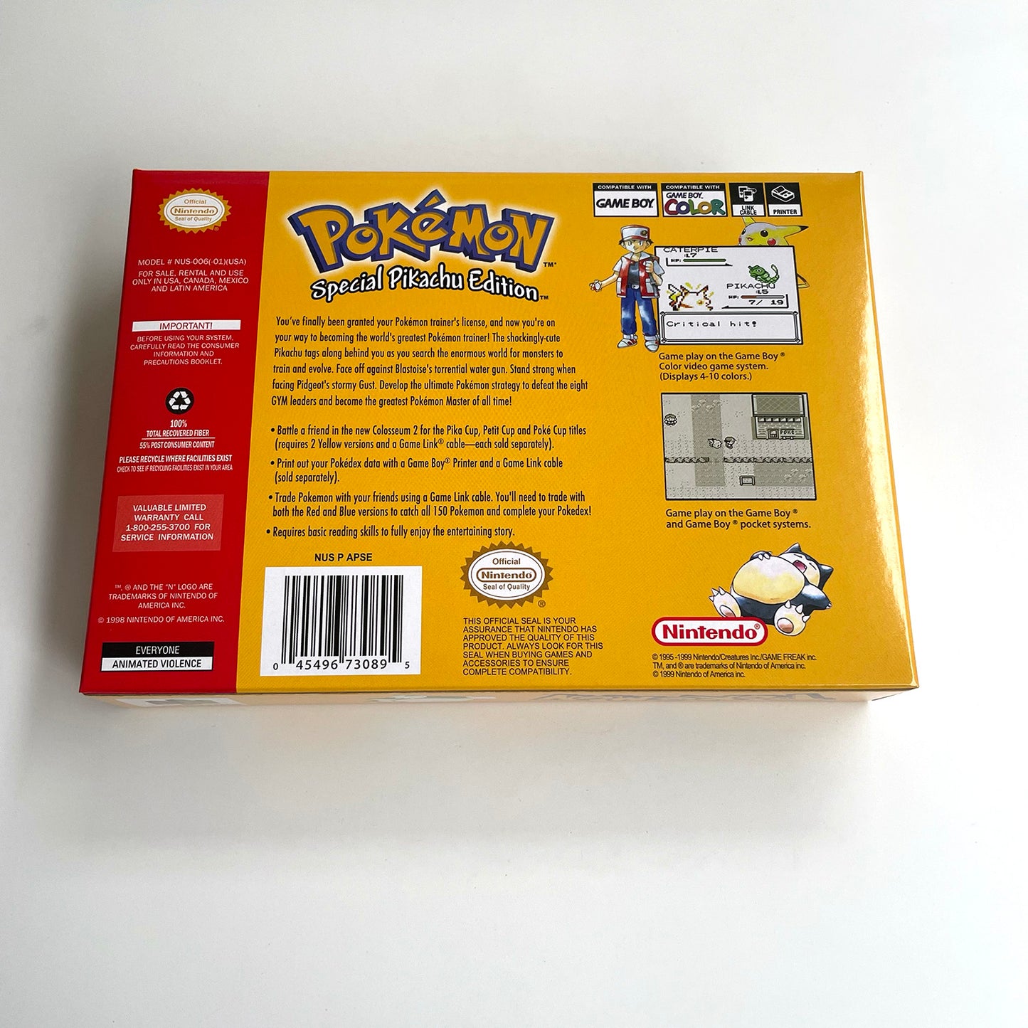 pokemon yellow version game cartridge with tray box for N64 Nintendo 64