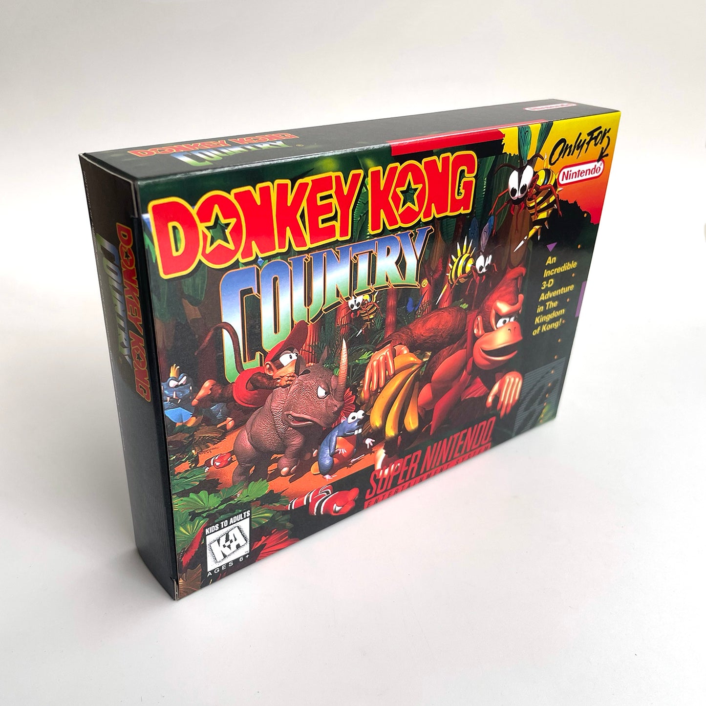 donkey kong country 1 USA cartridge with tray box manual for SNES super nintendo entertainment system