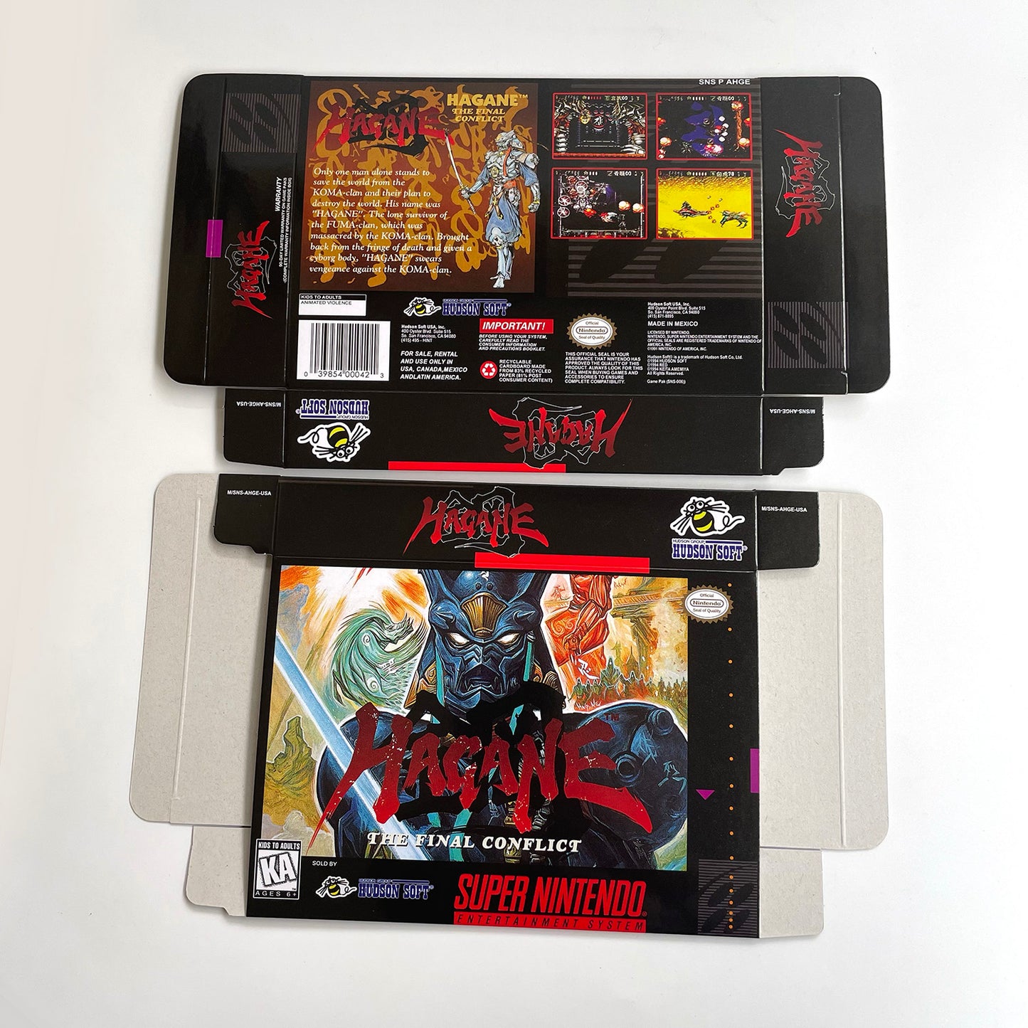 hagane cartridge with tray box manual for SNES super nintendo entertainment system