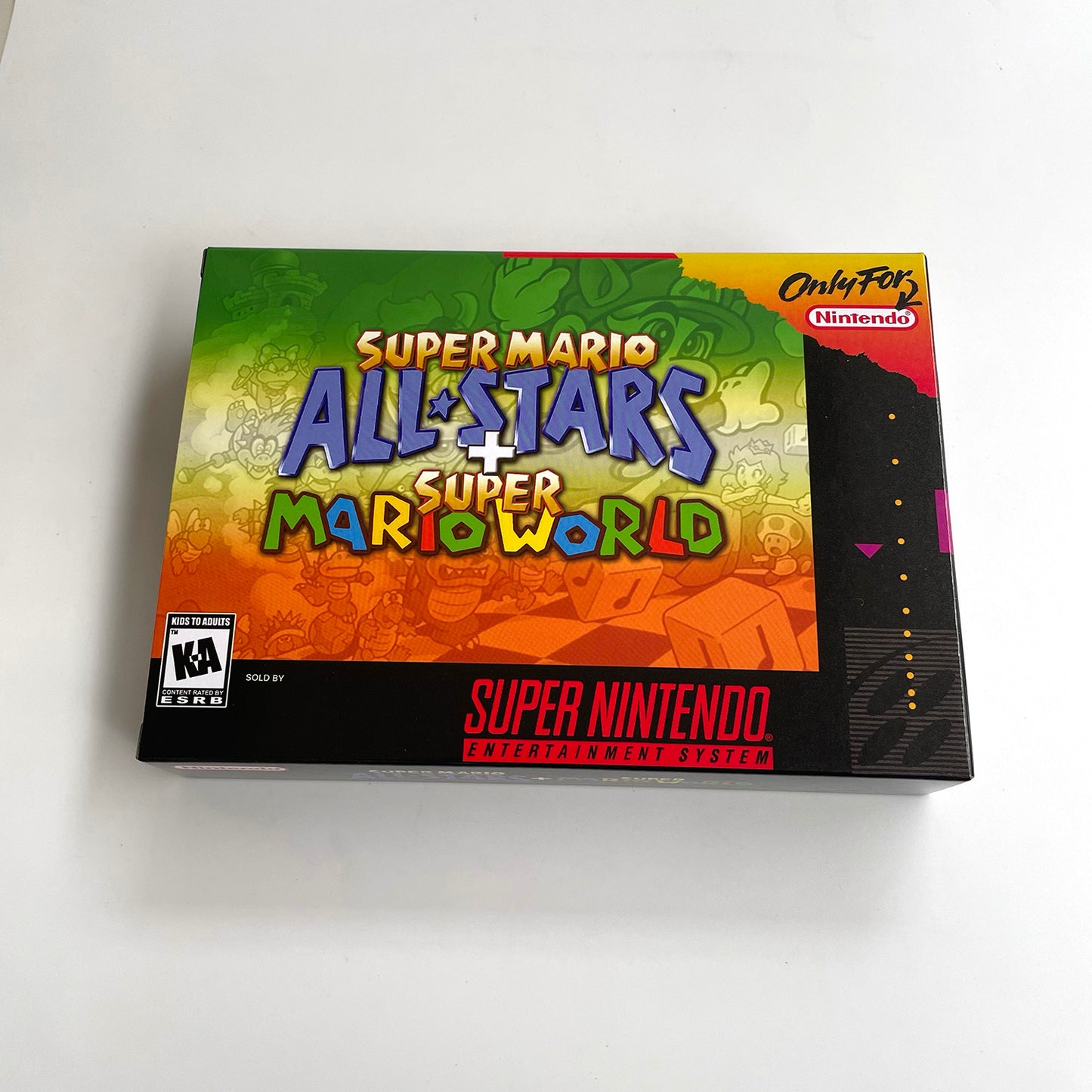 super mario all stars super Mario world cartridge with tray box manual for SNES super nintendo entertainment system