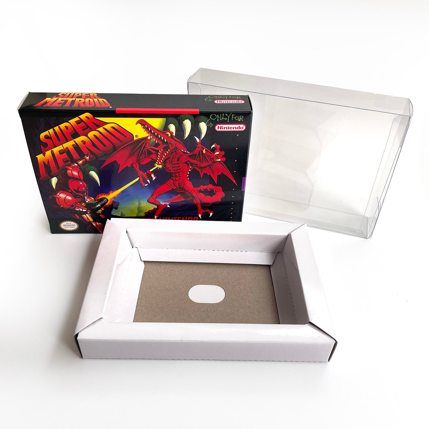 super metroid USA cartridge with tray box manual for SNES super nintendo entertainment system