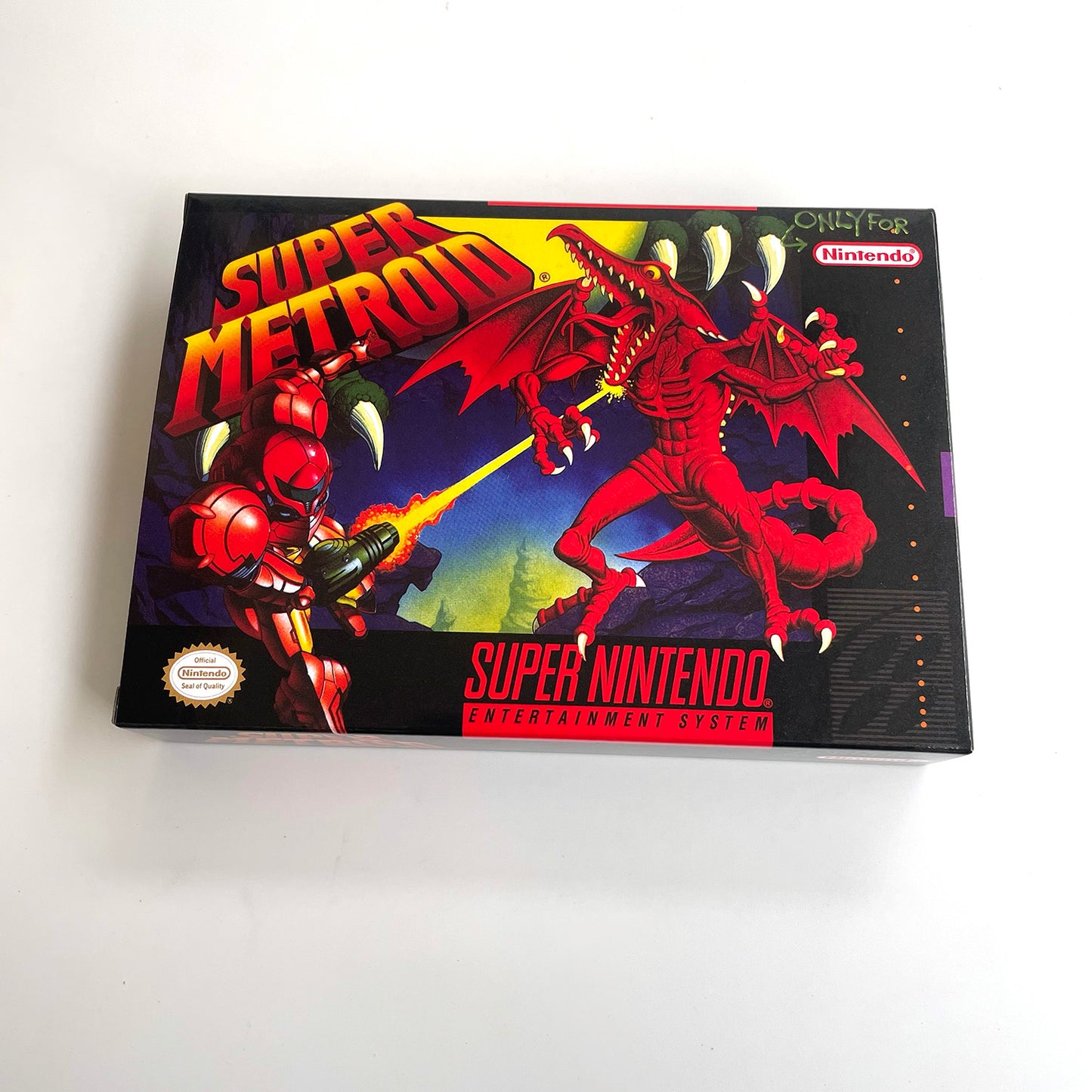 super metroid USA cartridge with tray box manual for SNES super nintendo entertainment system
