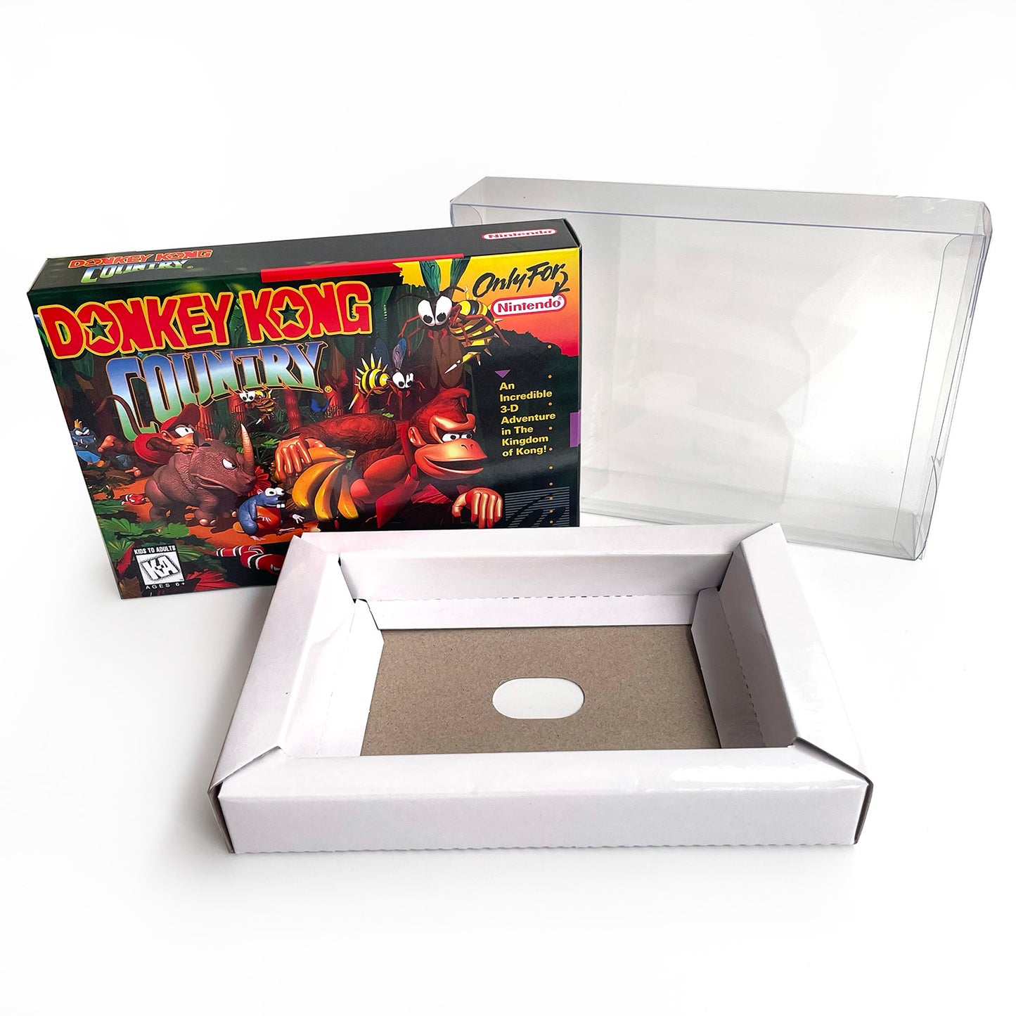 donkey kong country 1 USA cartridge with tray box manual for SNES super nintendo entertainment system