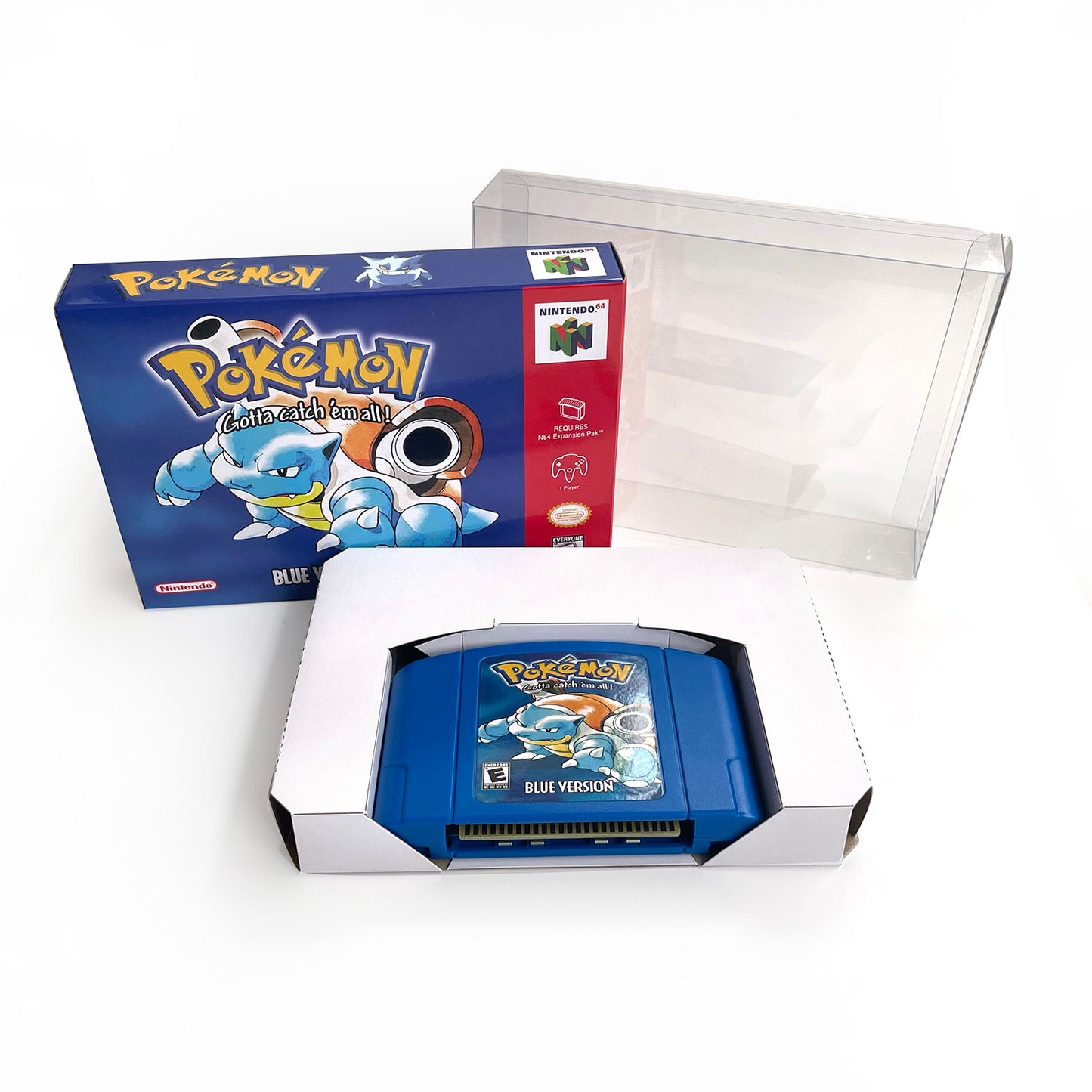 pokemon blue version game cartridge with tray box for N64 Nintendo 64