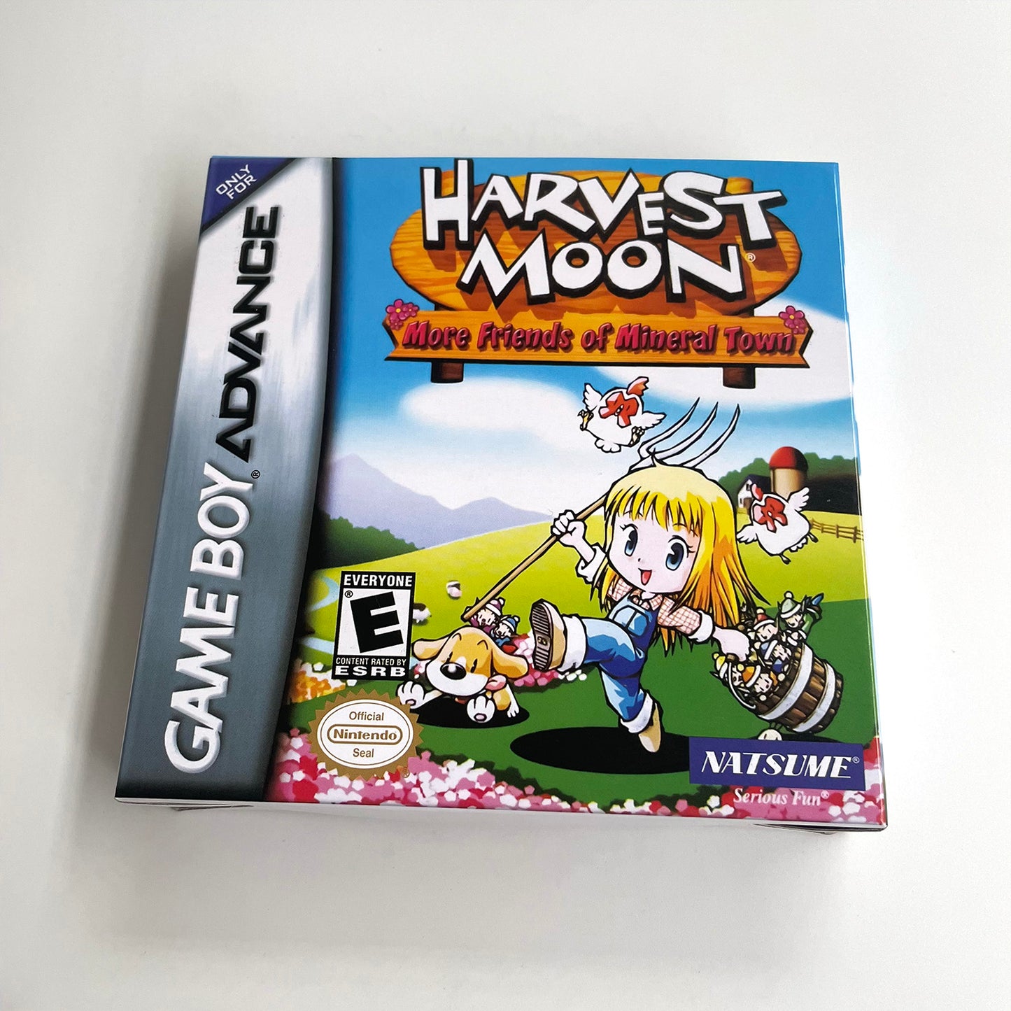 Harvest Moon More Friends of Mineral Town cartridge with tray box manual for gba game boy advance
