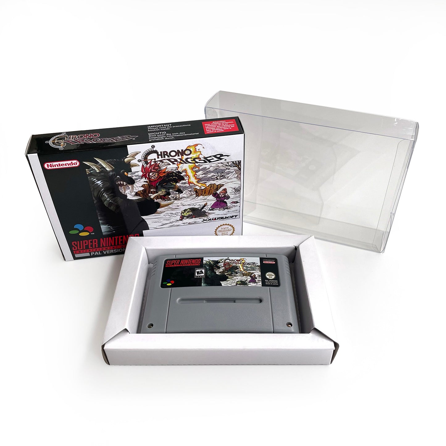 chrono trigger EUR cartridge with tray box manual for SNES super nintendo entertainment system