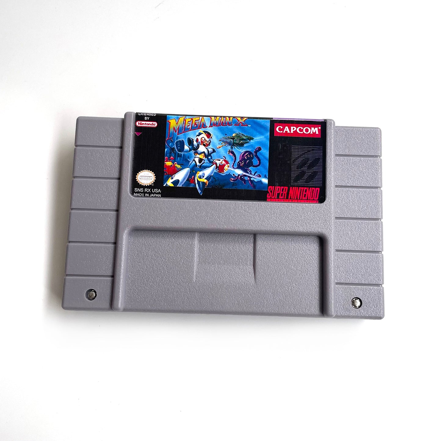 mega man x cartridge with tray box manual for SNES super nintendo entertainment system