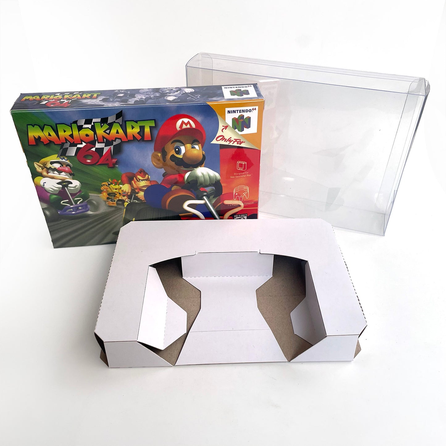 Mario kart game cartridge with tray box for N64 Nintendo 64