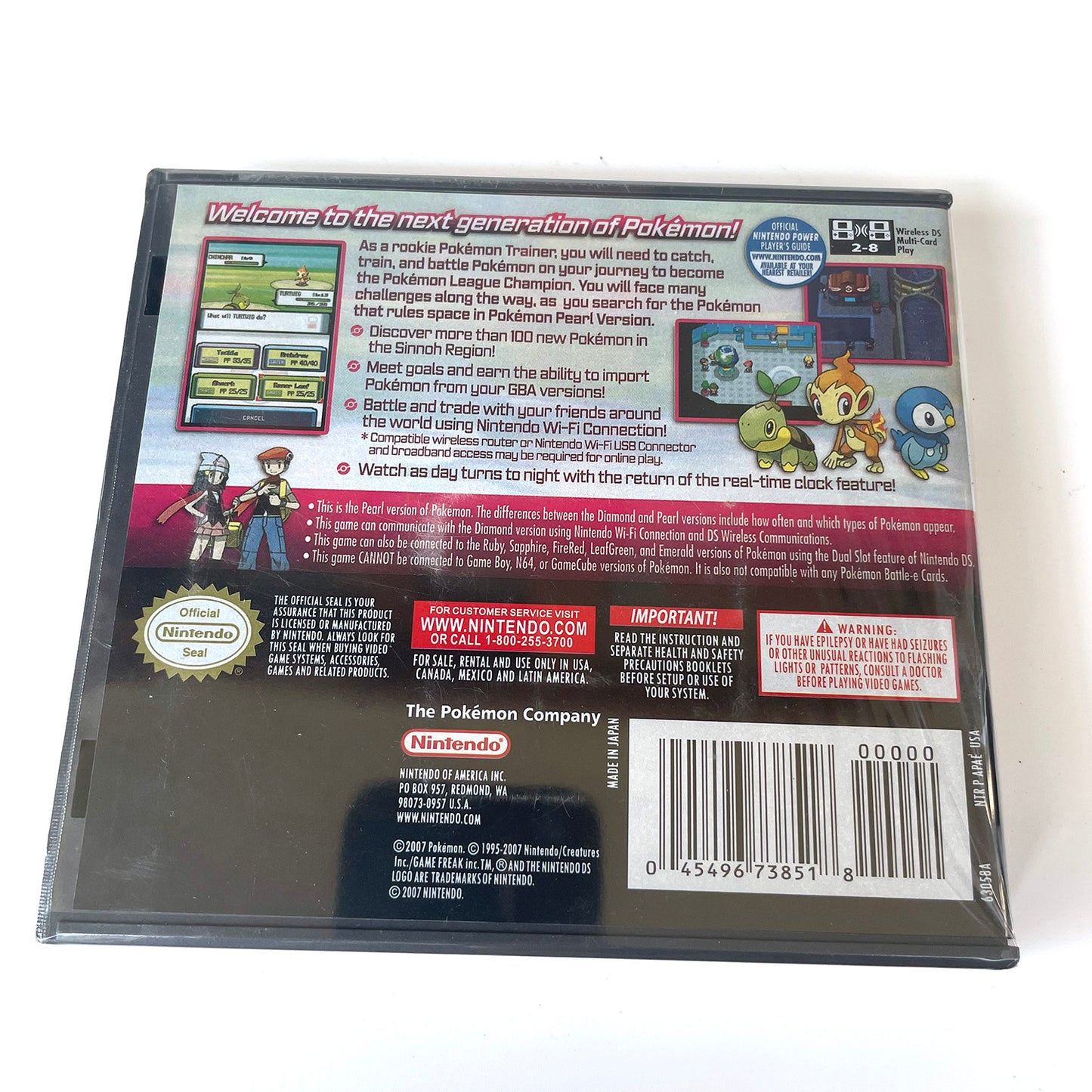 Pokemon USA English Pearl Version game cartridge with box for nintendo DS
