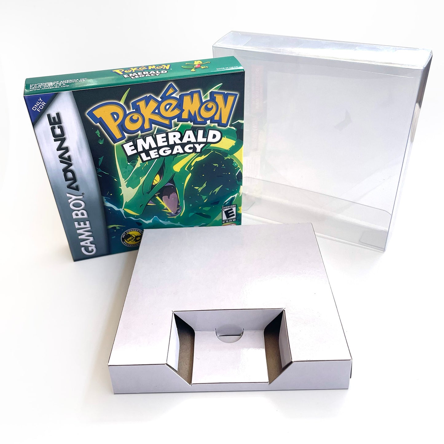 pokemon Emerald Legacy RTC Flash cart game cartridge with tray box for gba game boy advance