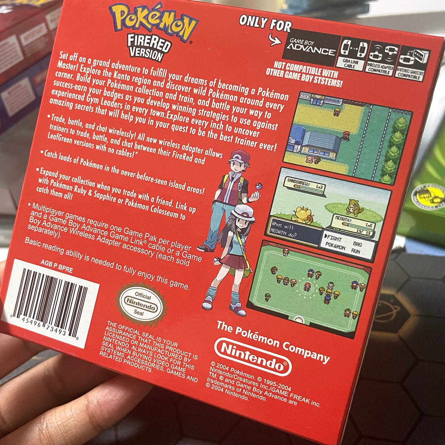 pokemon firered version cartridge with tray box manual for gba game boy advance