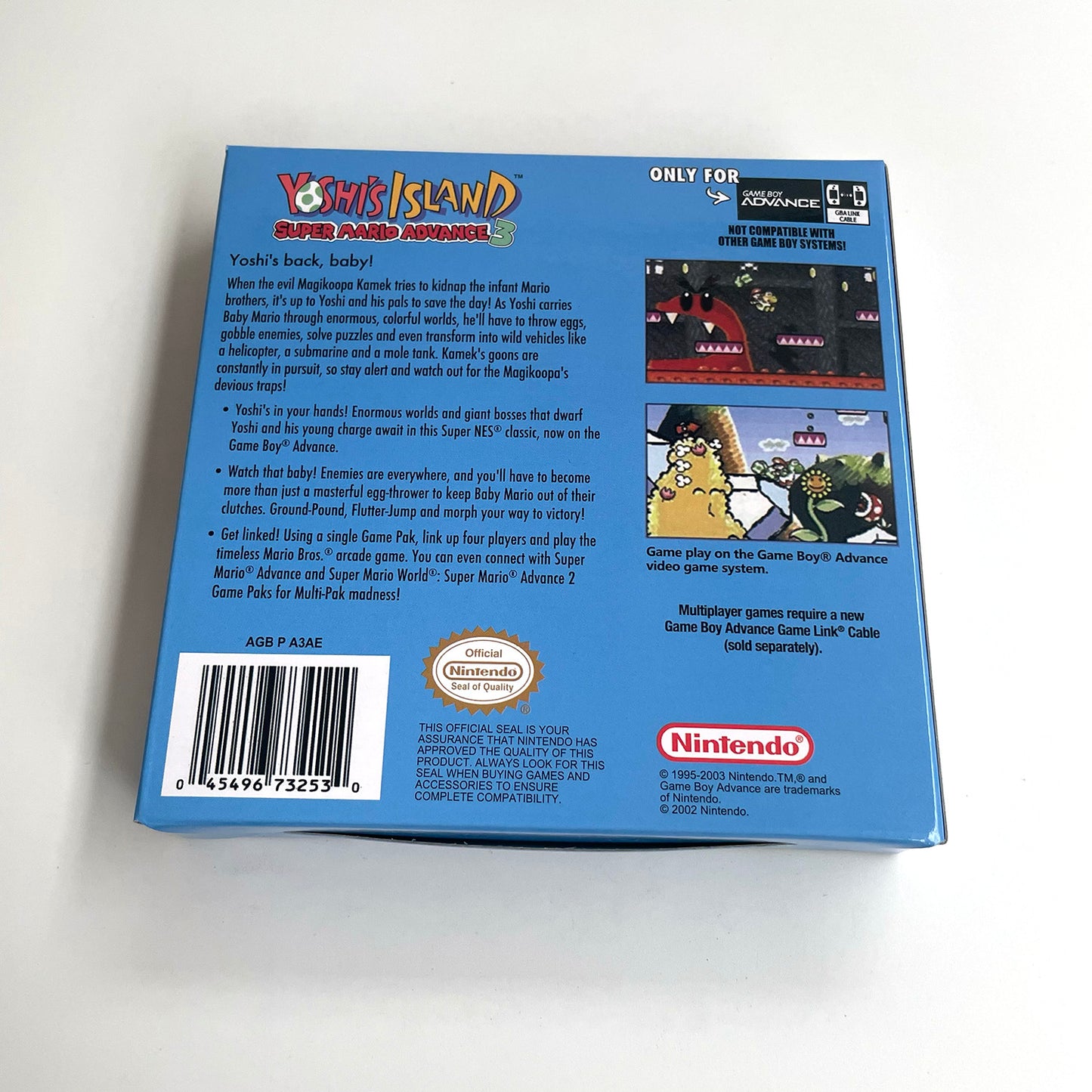 super mario acvance 3 cartridge with tray box for gba game boy advance
