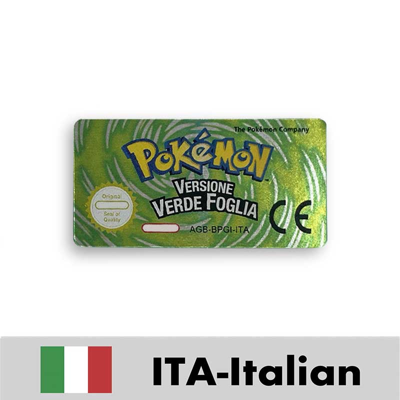 USA FRA NOE ESP ITA EUR Pokemon Emerald Sapphire Leafgreen Ruby Firered Metallic FoilFinish Box Trey Manual label for GBA