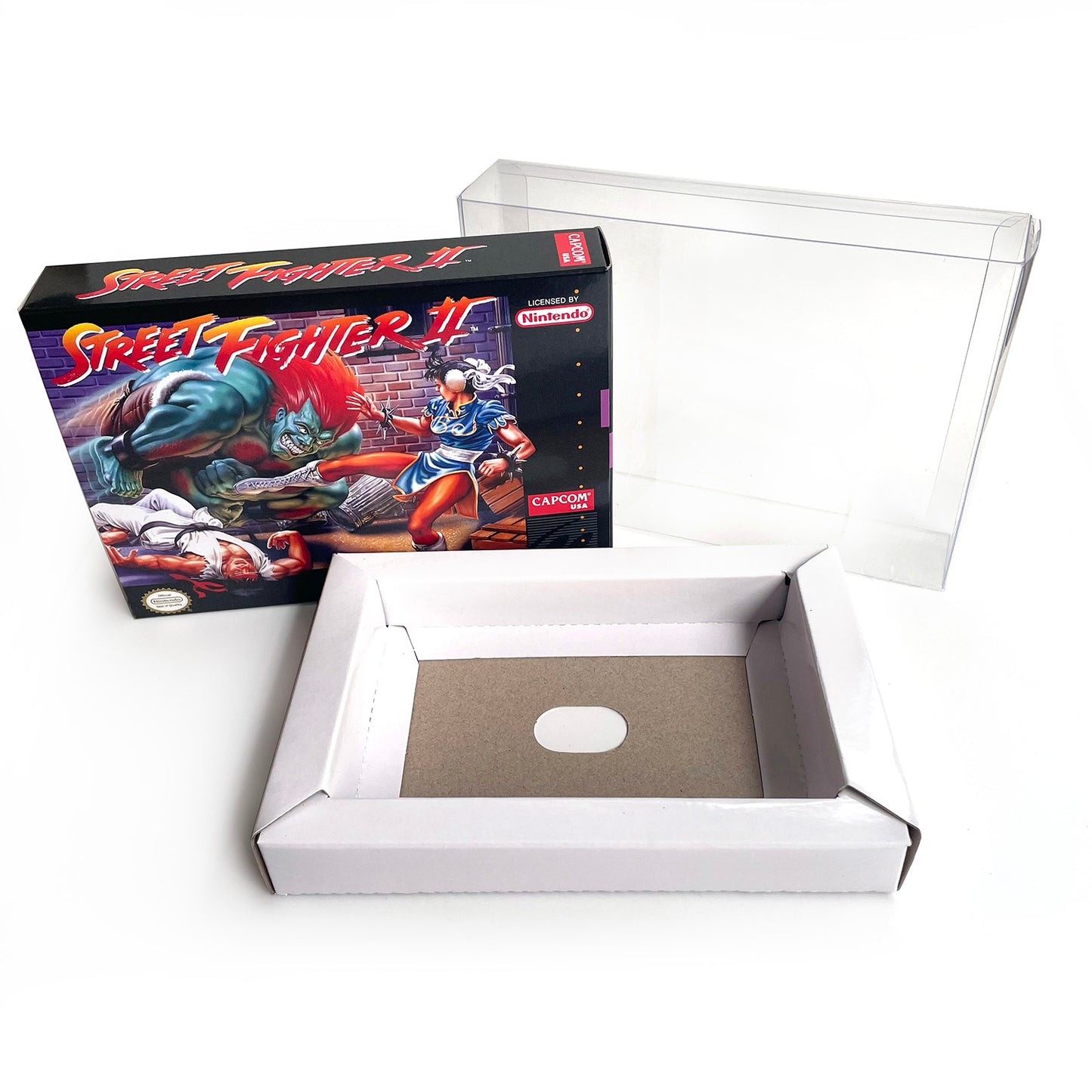 Street Fighter II The World Warrior Secret of Mana cartridge with tray box manual for SNES super nintendo entertainment system