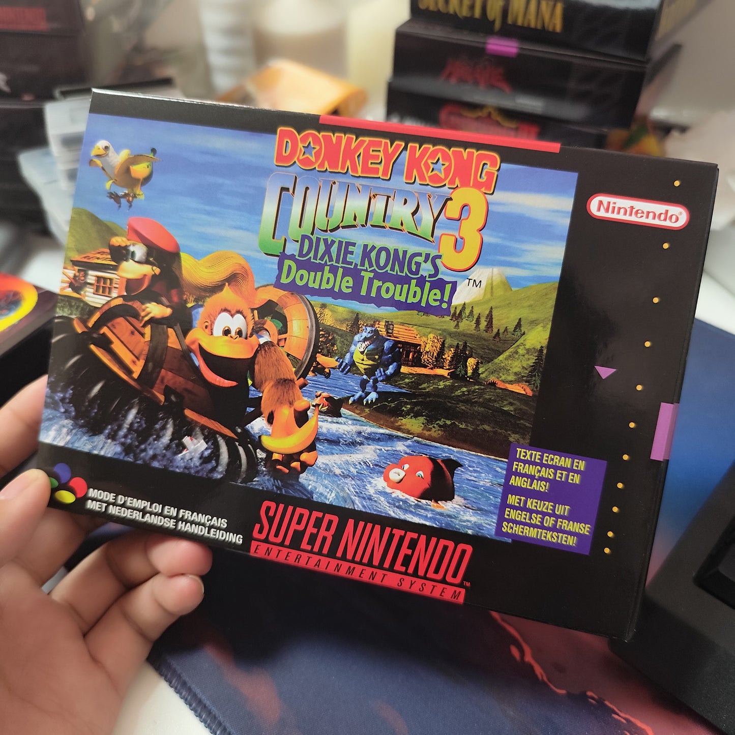 donkey kong country 3 EUR cartridge with tray box manual for SNES super nintendo entertainment system