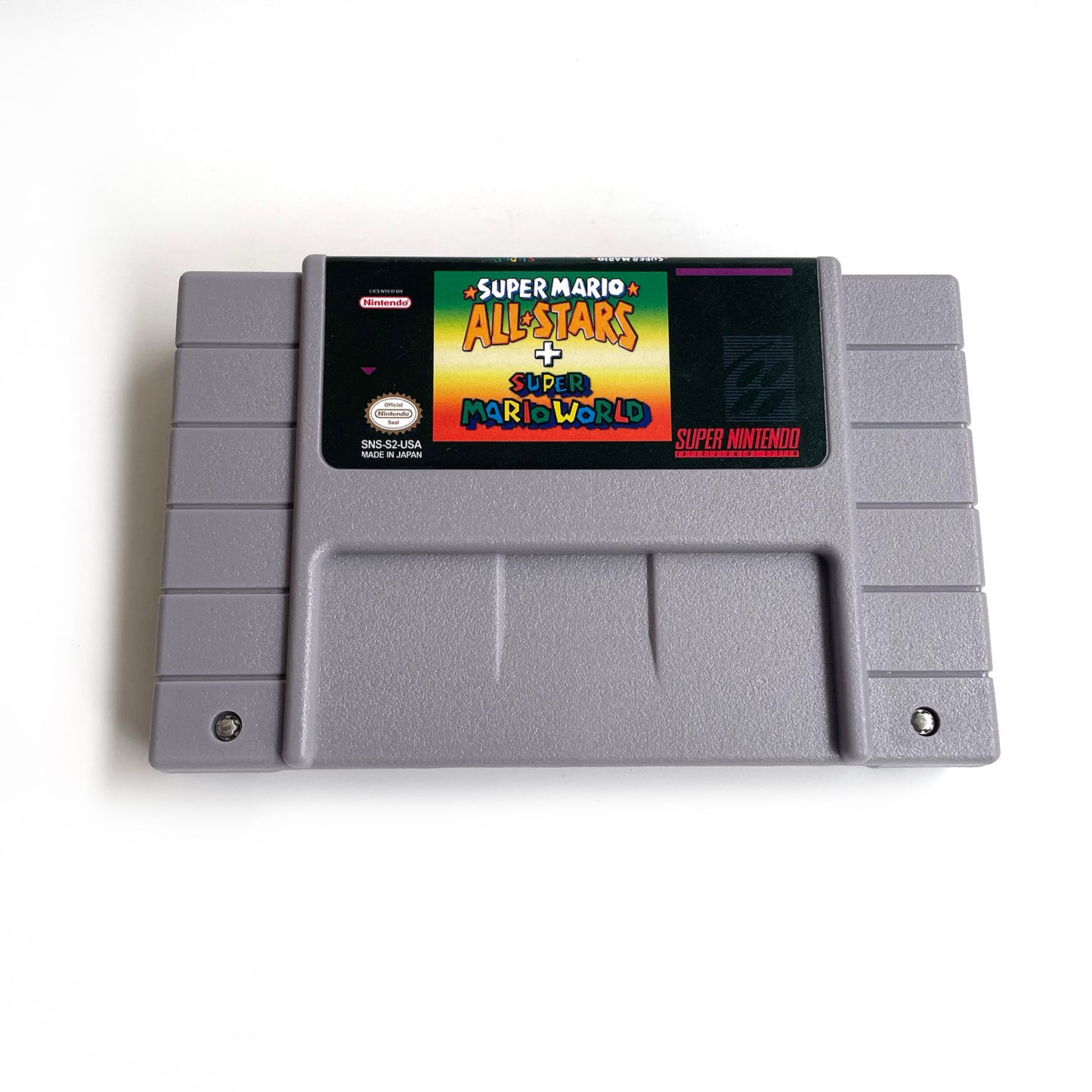 super mario all stars super Mario world cartridge with tray box manual for SNES super nintendo entertainment system