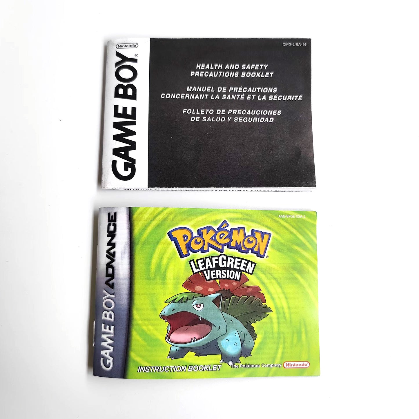 pokemon leafgreen version cartridge with tray box manual for gba game boy advance