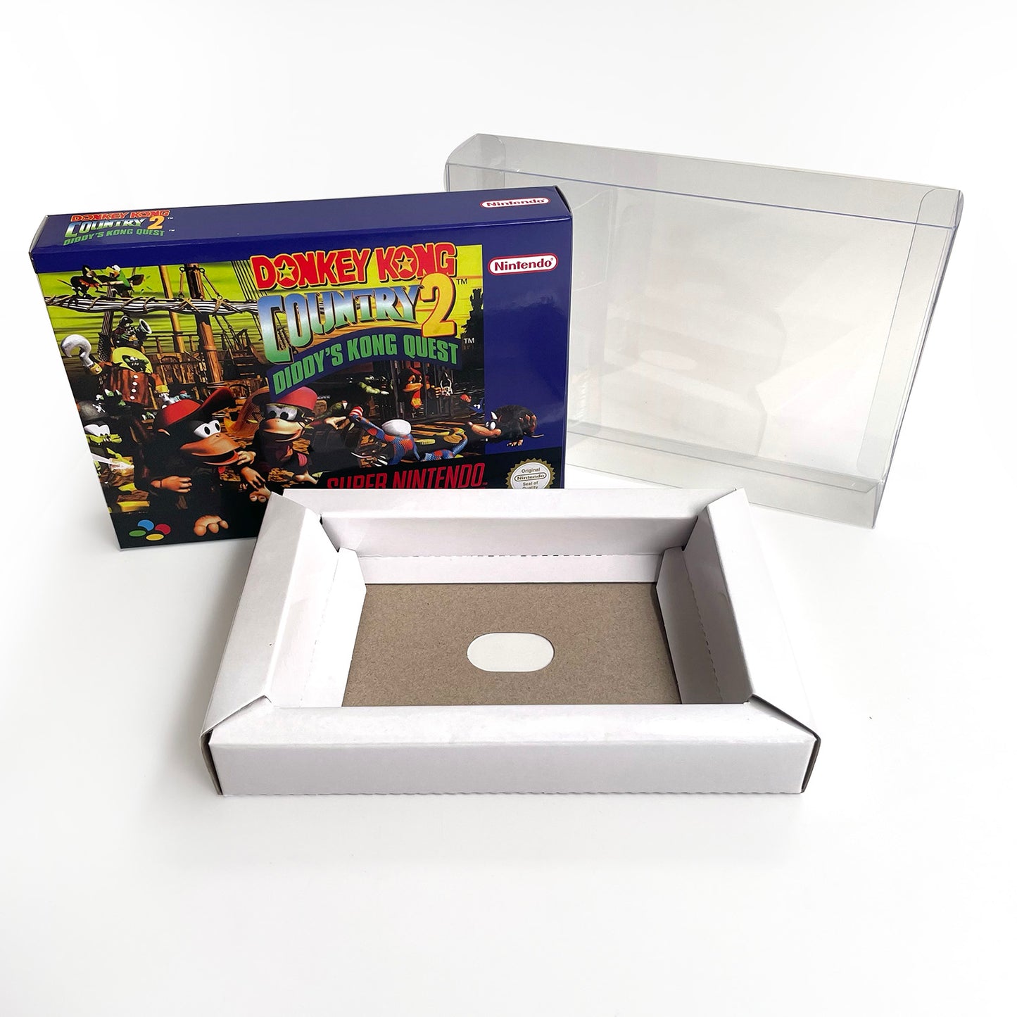 donkey kong country 2 EUR cartridge with tray box manual for SNES super nintendo entertainment system