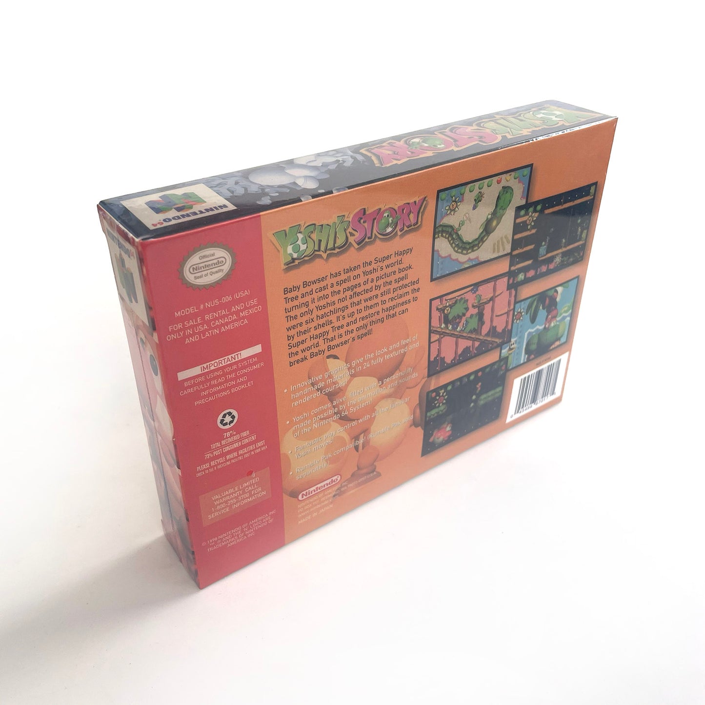 Yoshi's Story game cartridge with tray box for N64 Nintendo 64