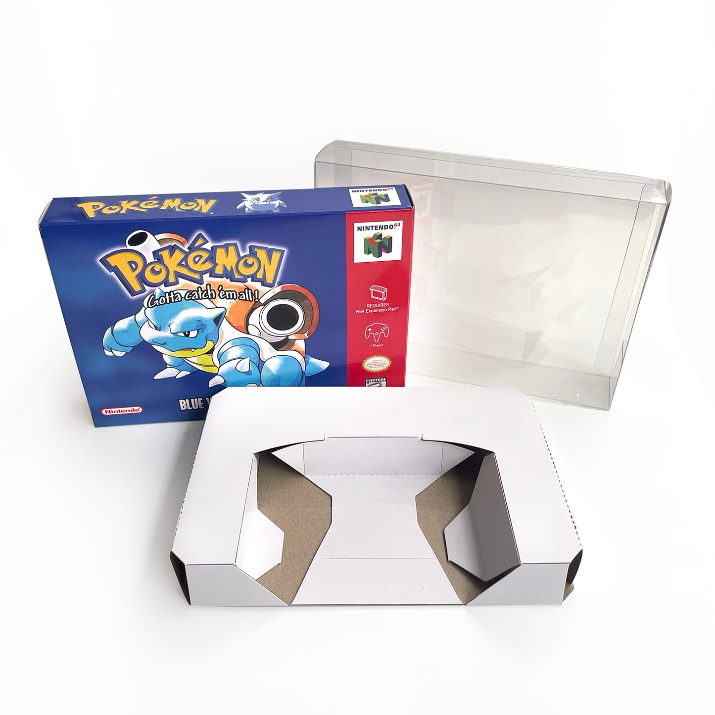 pokemon blue version game cartridge with tray box for N64 Nintendo 64