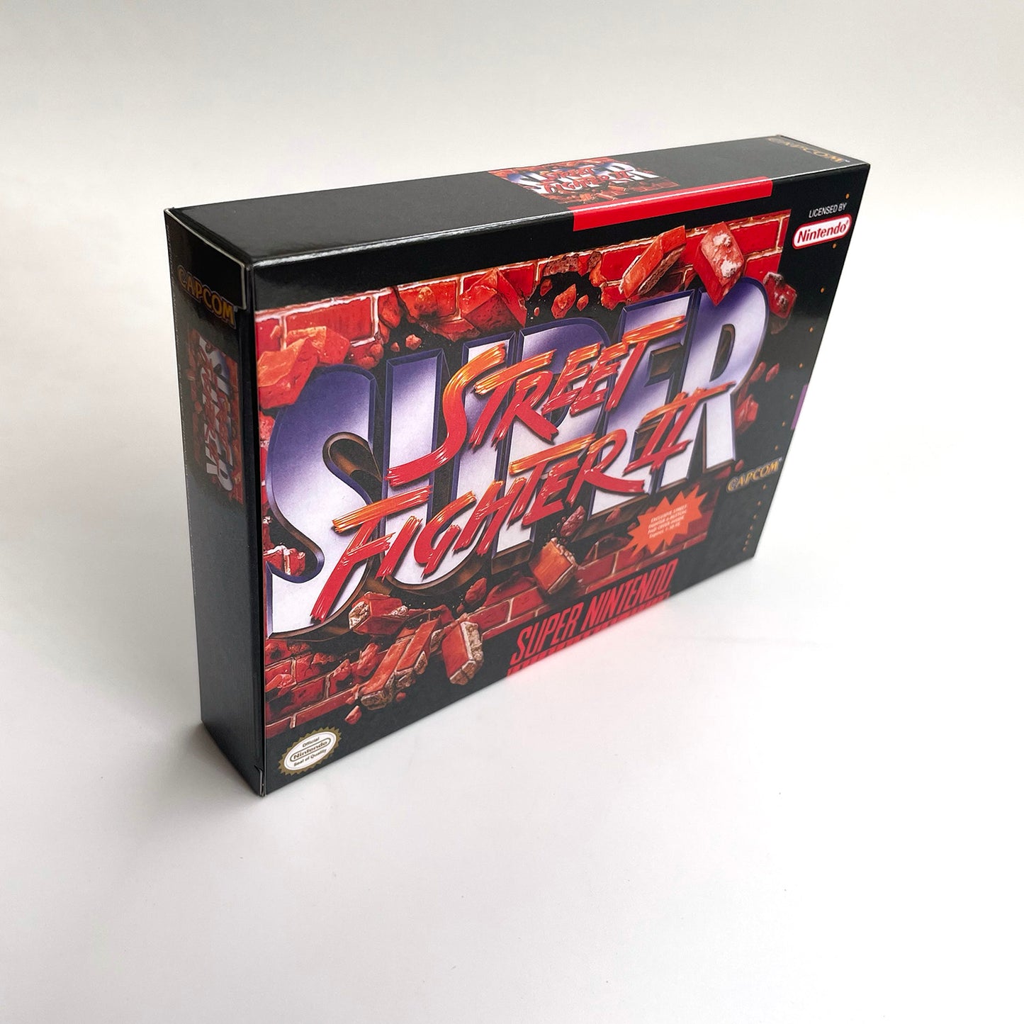 Super Street Fighter II The New Challengers cartridge with tray box manual for SNES super nintendo entertainment system