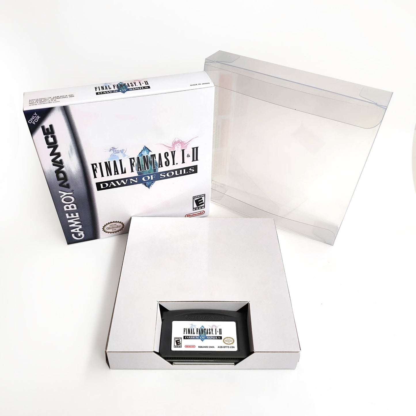 Final Fantasy I & II cartridge with tray box manual for gba game boy advance