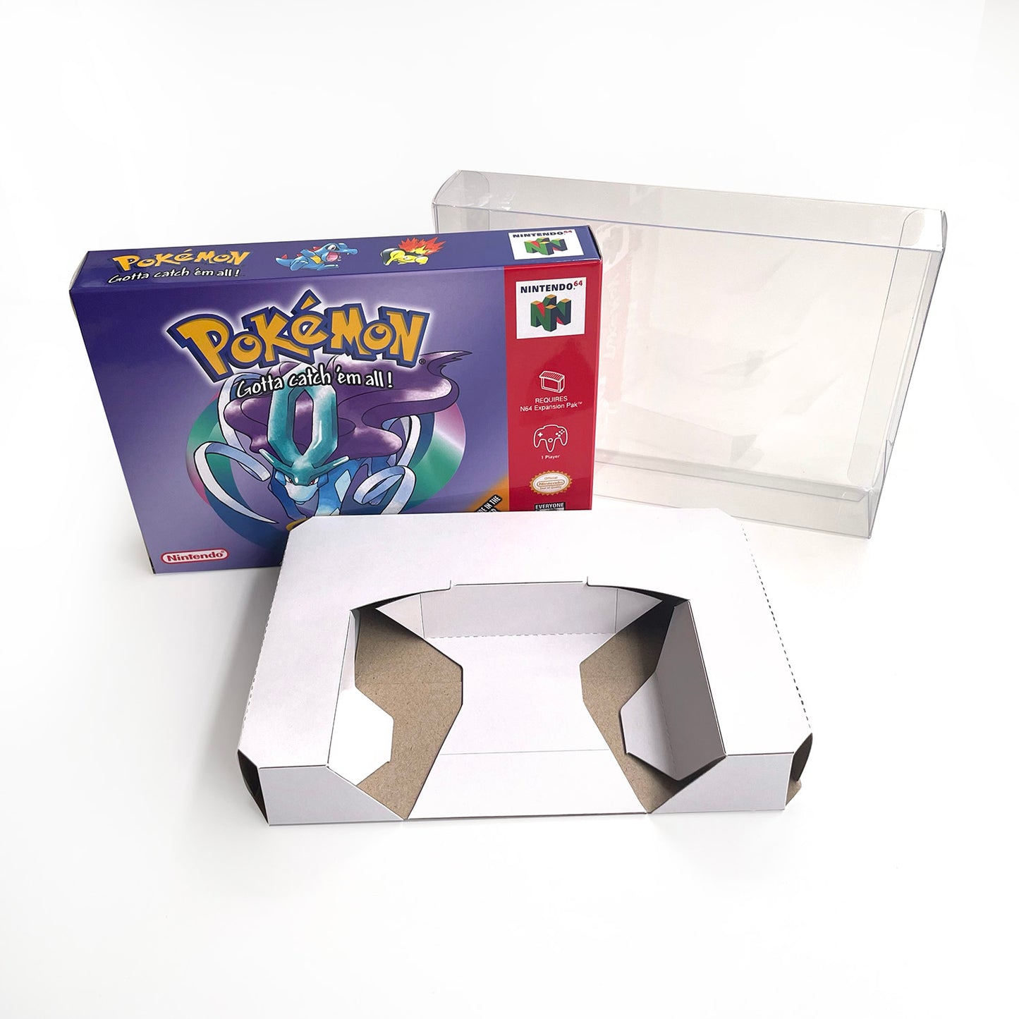 pokemon crystal version game cartridge with tray box for N64 Nintendo 64