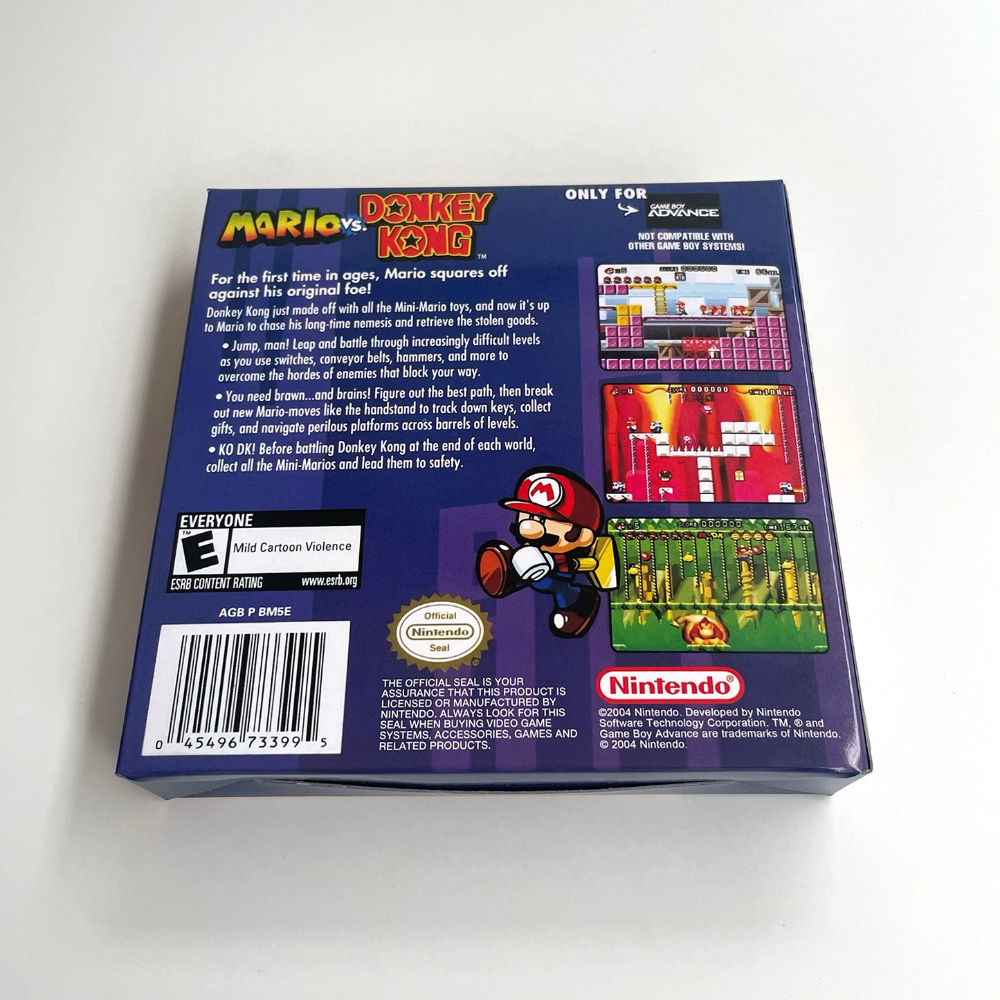 Mario vs. Donkey Kong cartridge with tray box manual for gba game boy advance