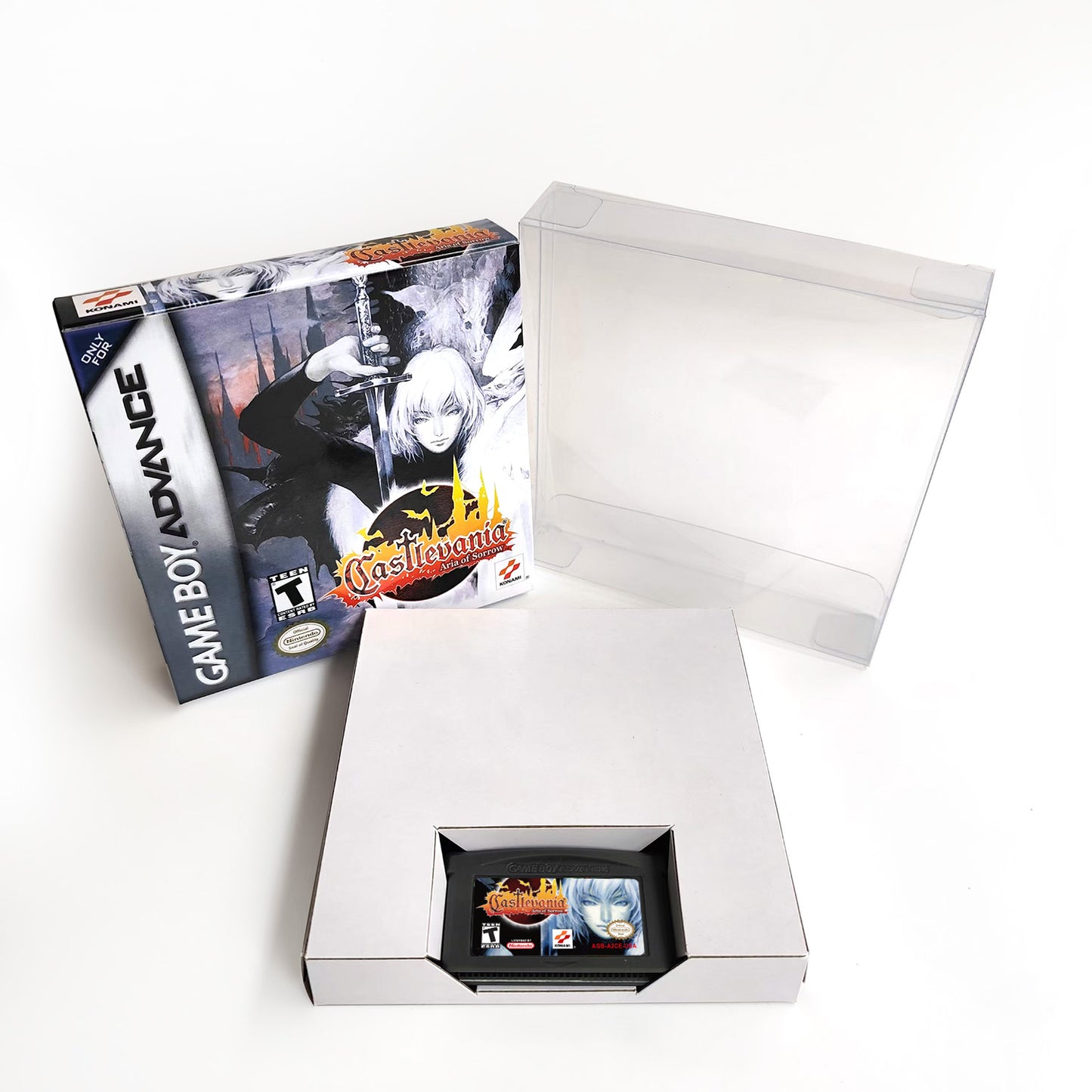 Castlevania - Aria of Sorrow cartridge with tray box manual for gba game boy advance