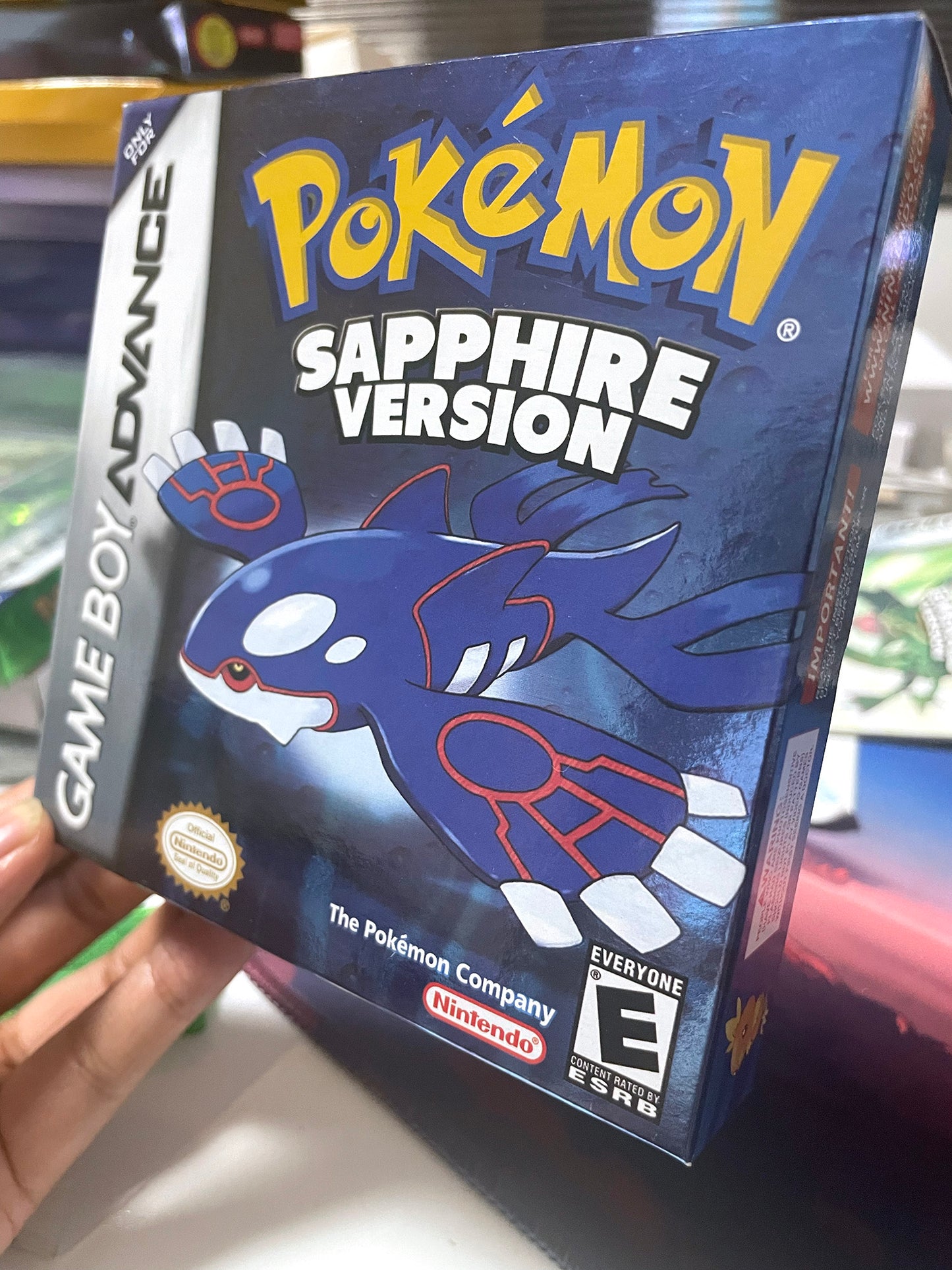 pokemon Sapphire version cartridge with tray box manual for gba game boy advance