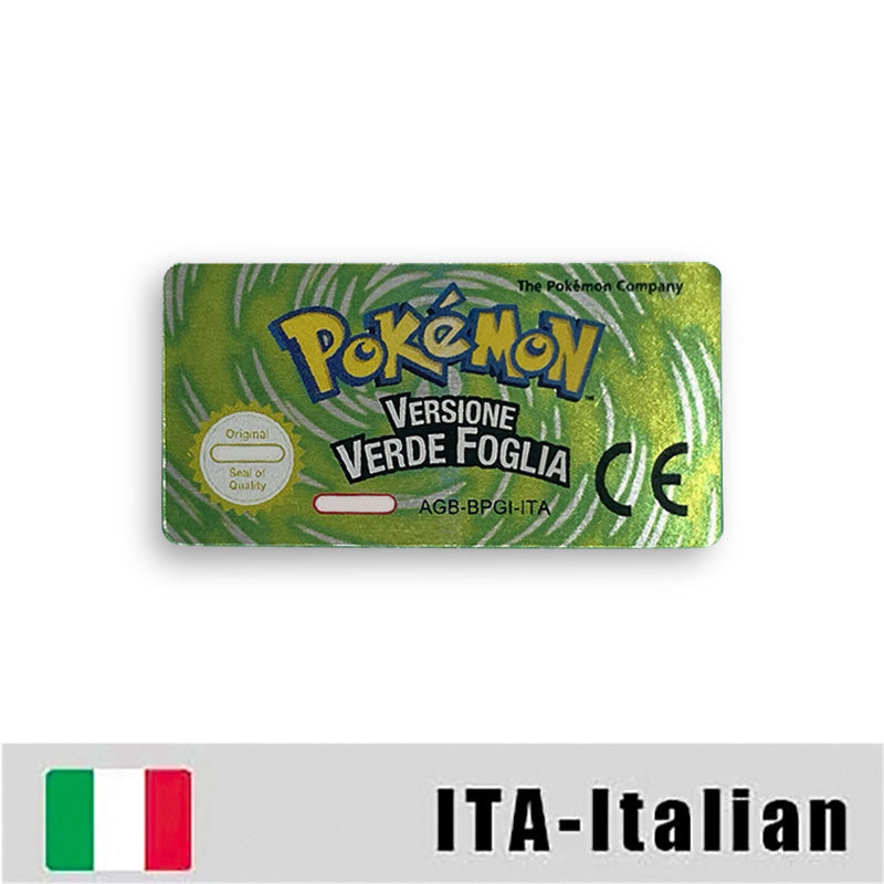 Pokemon Leaf Green Fire Red Ruby Emerald Sapphire Game Cartridge Label Stickers for Gba