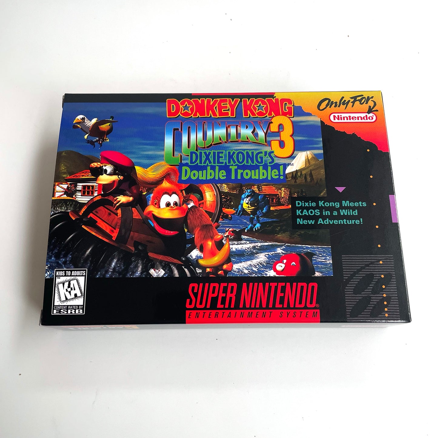 donkey kong country 3 USA cartridge with tray box manual for SNES super nintendo entertainment system