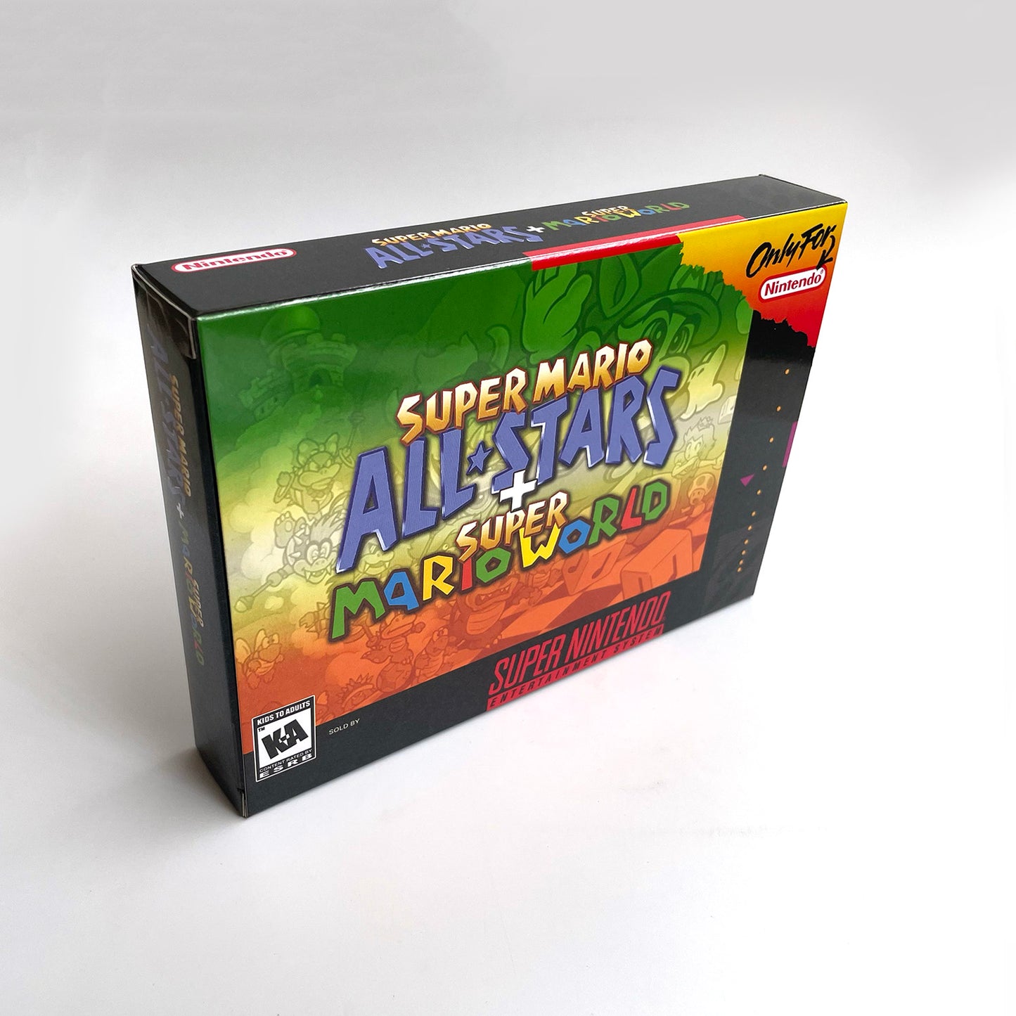 super mario all stars super Mario world cartridge with tray box manual for SNES super nintendo entertainment system