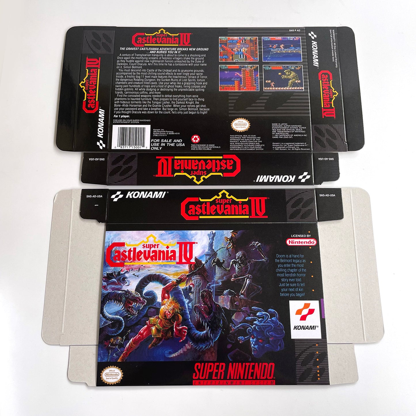 Super Castlevania IV cartridge with tray box manual for SNES super nintendo entertainment system