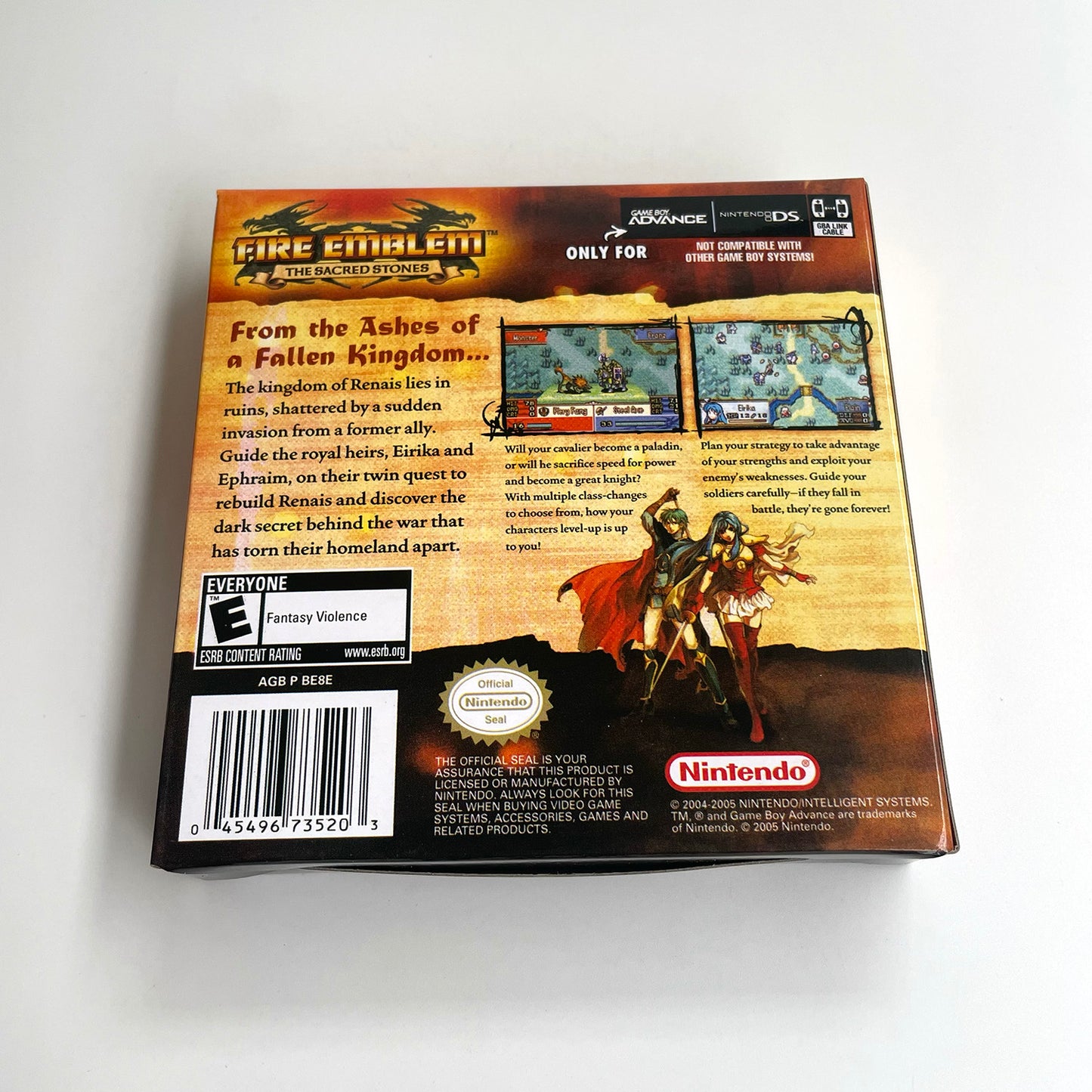 fire emblem the sacred stonse cartridge with tray box manual for gba game boy advance