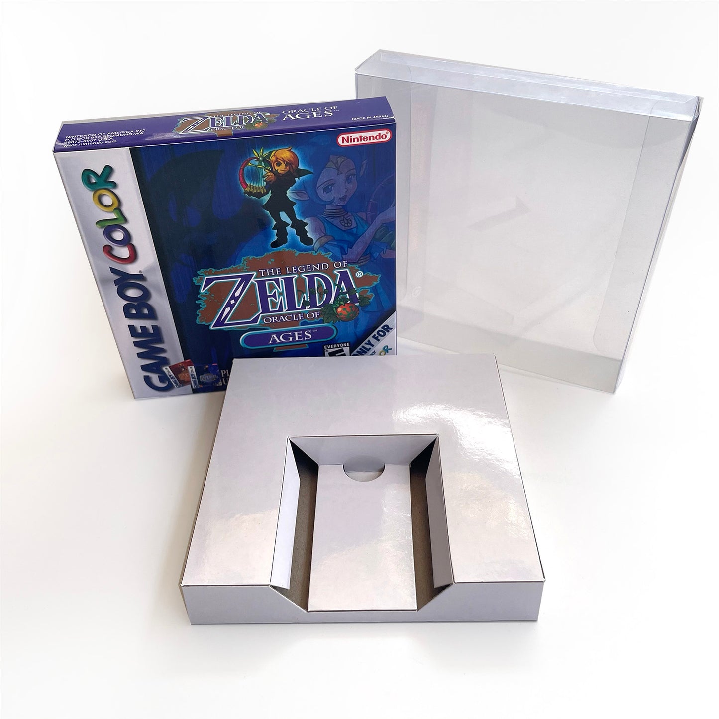 The Legend of Zelda: Oracle of Ages cartridge with tray box for gbc game boy color