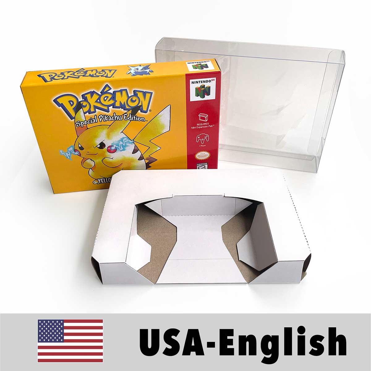 USA NTSC Pokemon Blue Crystal Red Silver Yellow Gold Green Game Cartridge 64 Bit Game Consoles with Retail Box for N64
