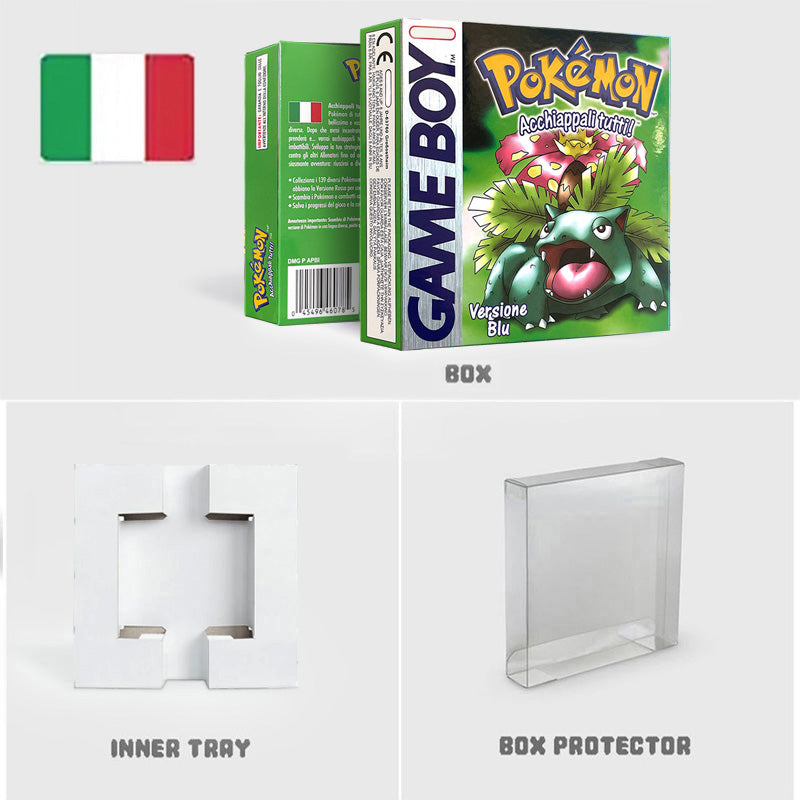 NOE ITA USA EUR ESP yellow green red gold crystal blue silver Pokemon Series Nintendo Metallic Holographic BOX trey for GBC