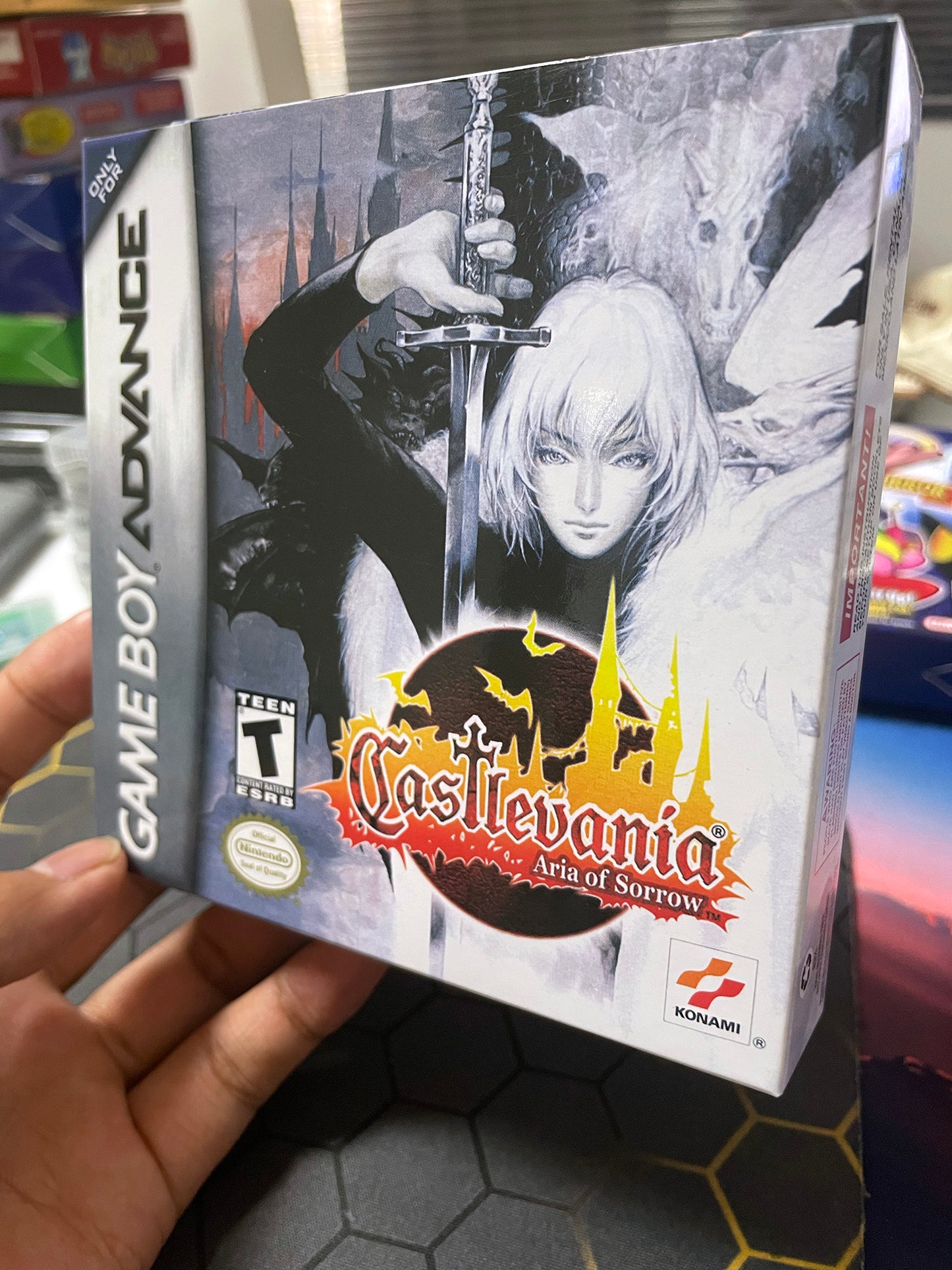 Castlevania - Aria of Sorrow cartridge with tray box manual for gba game boy advance