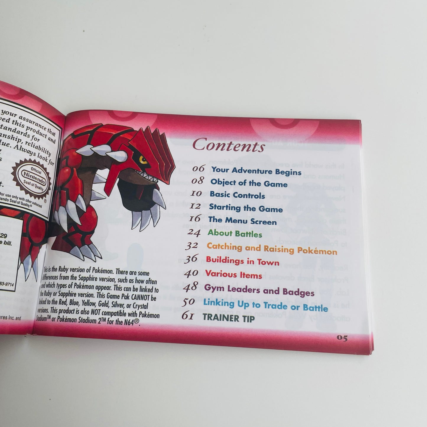 pokemon ruby version cartridge with tray box manual for gba game boy advance